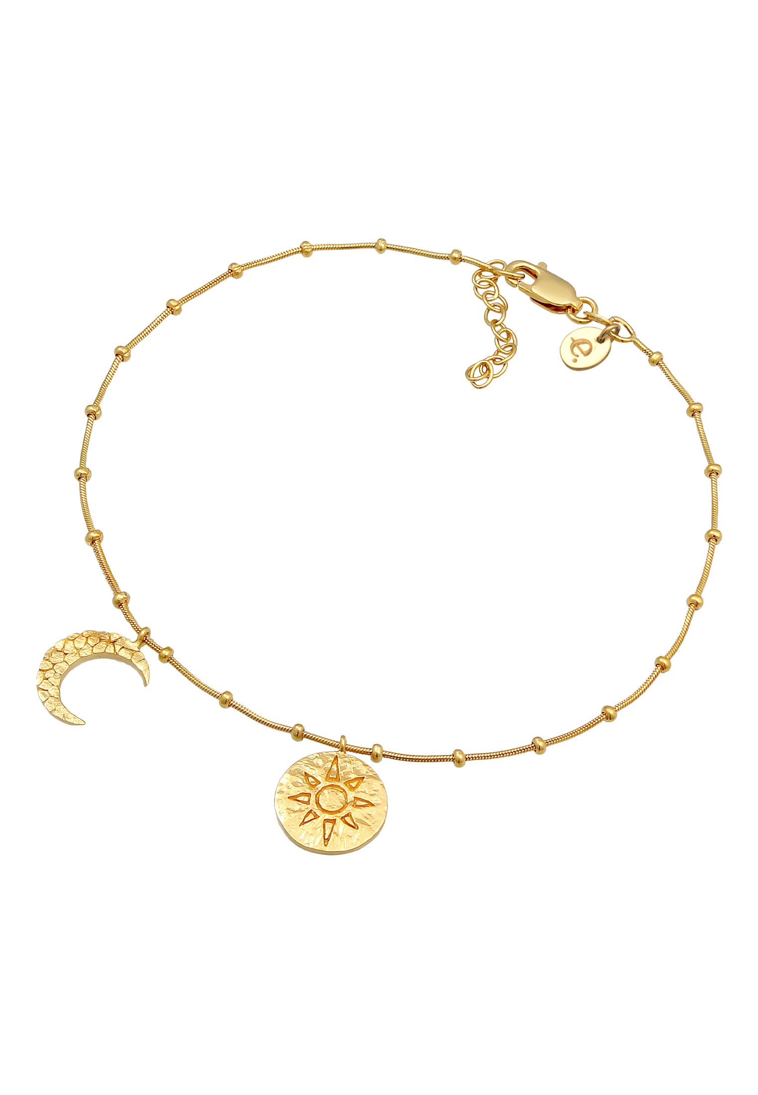 Elli Armkette »Fußschmuck Sonne Mond 925 Silber«