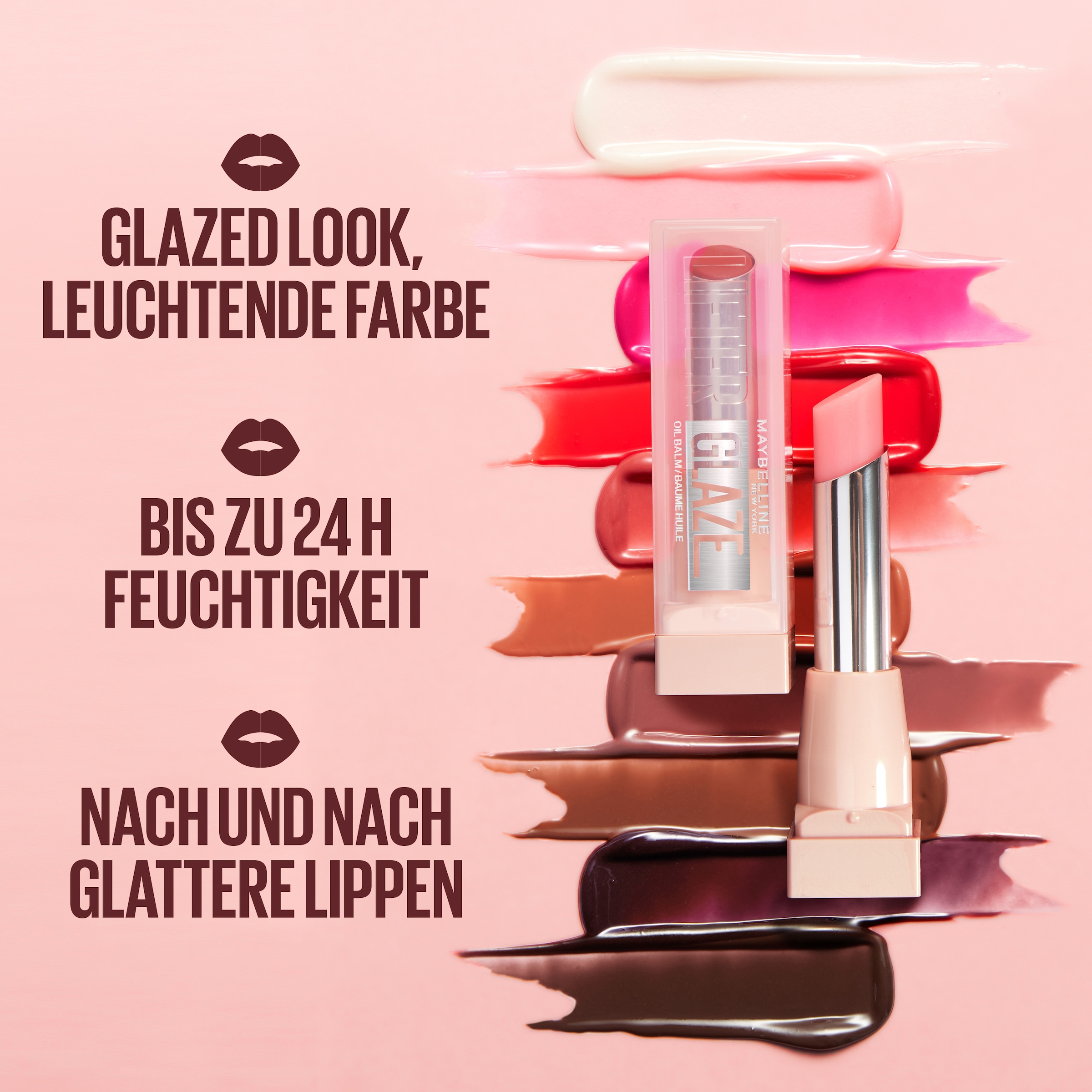 MAYBELLINE NEW YORK Lippenbalsam »LIFTER GLAZE OIL BALM« mit pflegendem Kirschextrakt und Hyaluronsäure