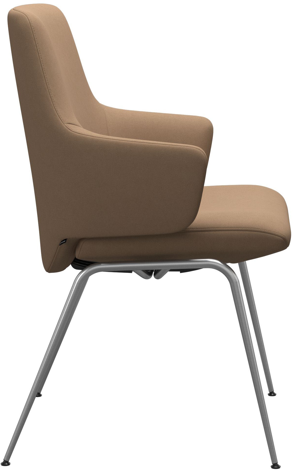 Stressless® Polsterstuhl »Laurel«, Microfaser DINAMICA, Low Back mit Armlehne, Größe L, mit Beinen aus Stahl in Chrom matt