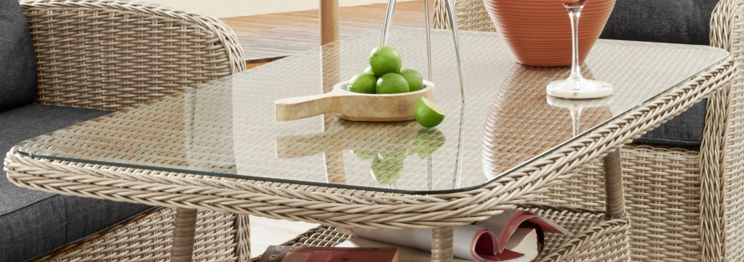 Destiny Gartentisch »MERANO«, (120x66x77cm), Aluminium, Polyrattan