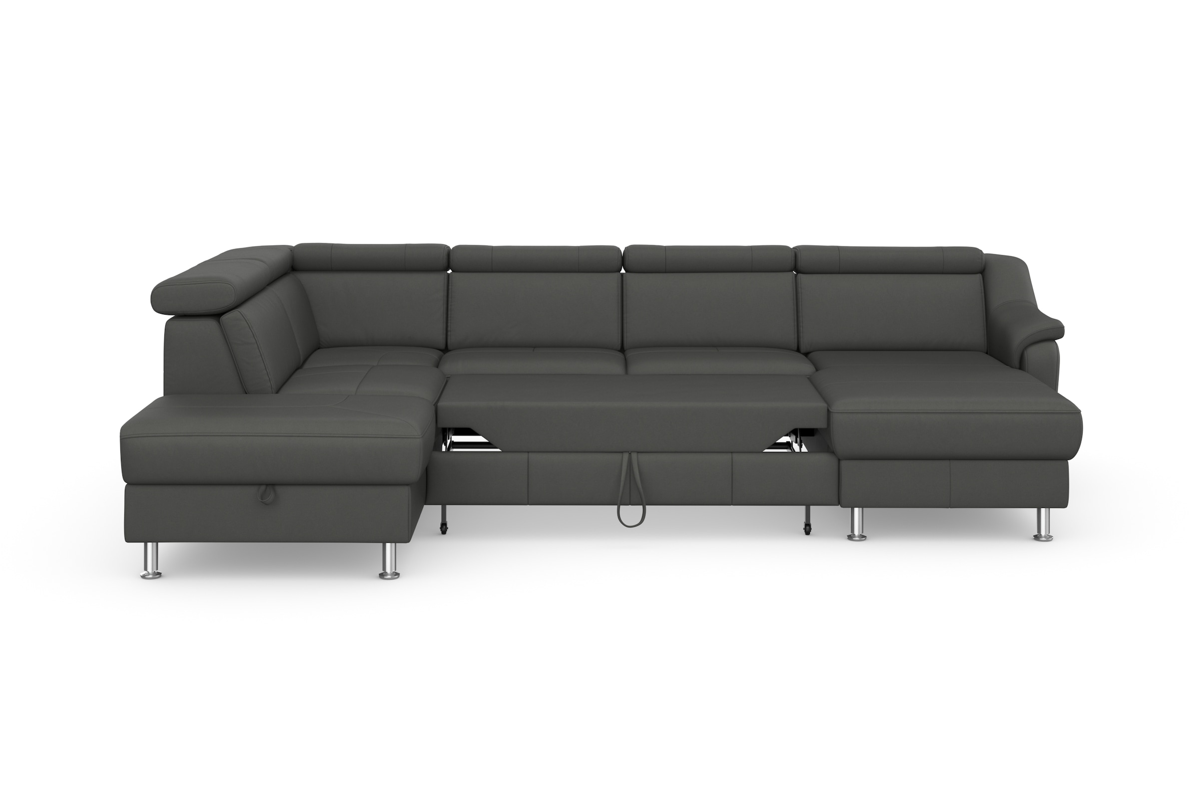 sit&more Wohnlandschaft »Freetown U-Form«, Kopfteilverstellung und Federkern, wahlweise mit Bettfunktion