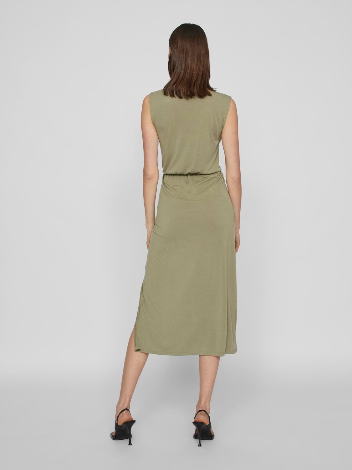 Vila Maxikleid »VIMODALA V-NECK S/L MIDI DRESS - NOOS«