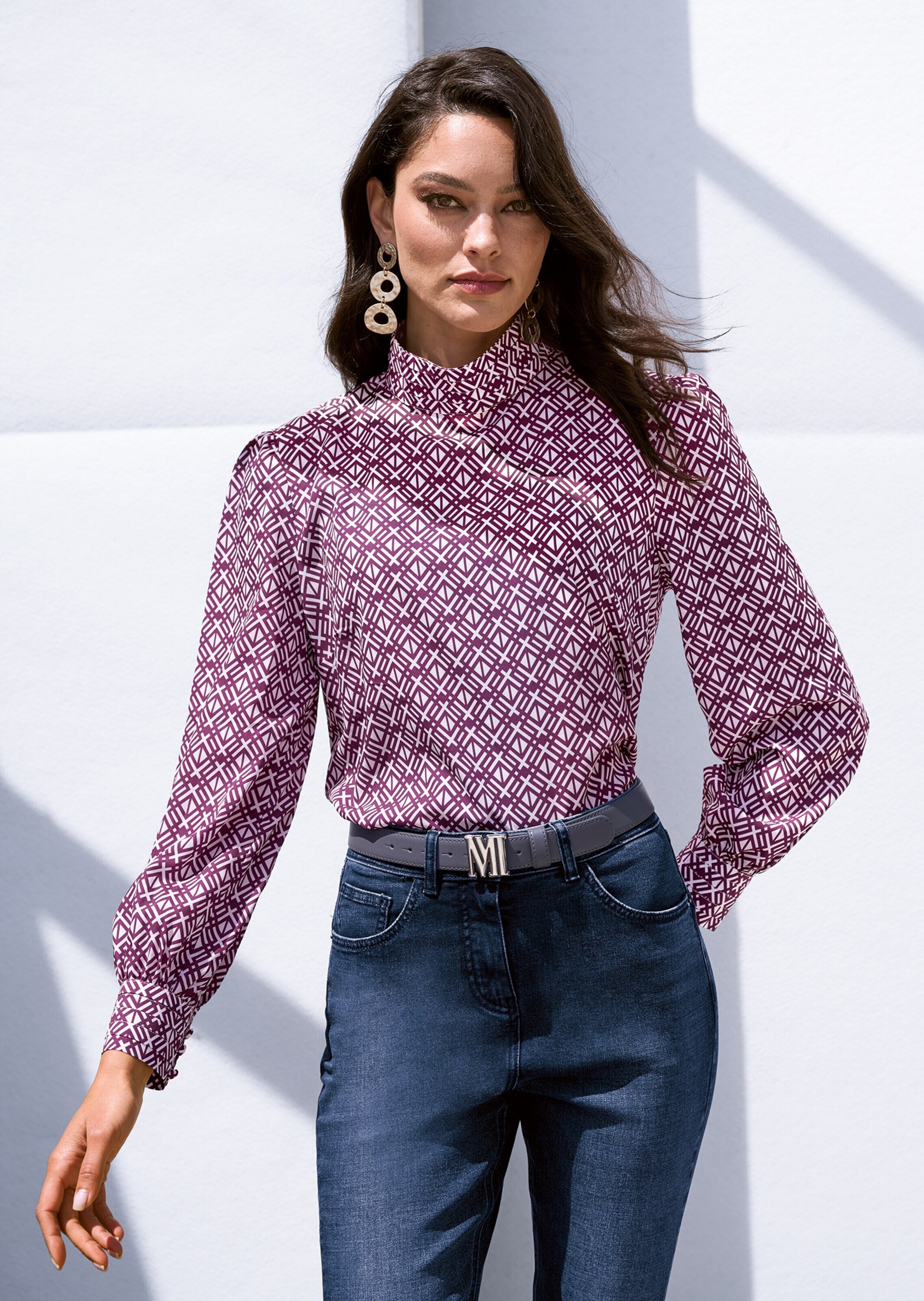 MADELEINE Langarmbluse »Bluse Bedruckte Bluse zum Schlüpfen«