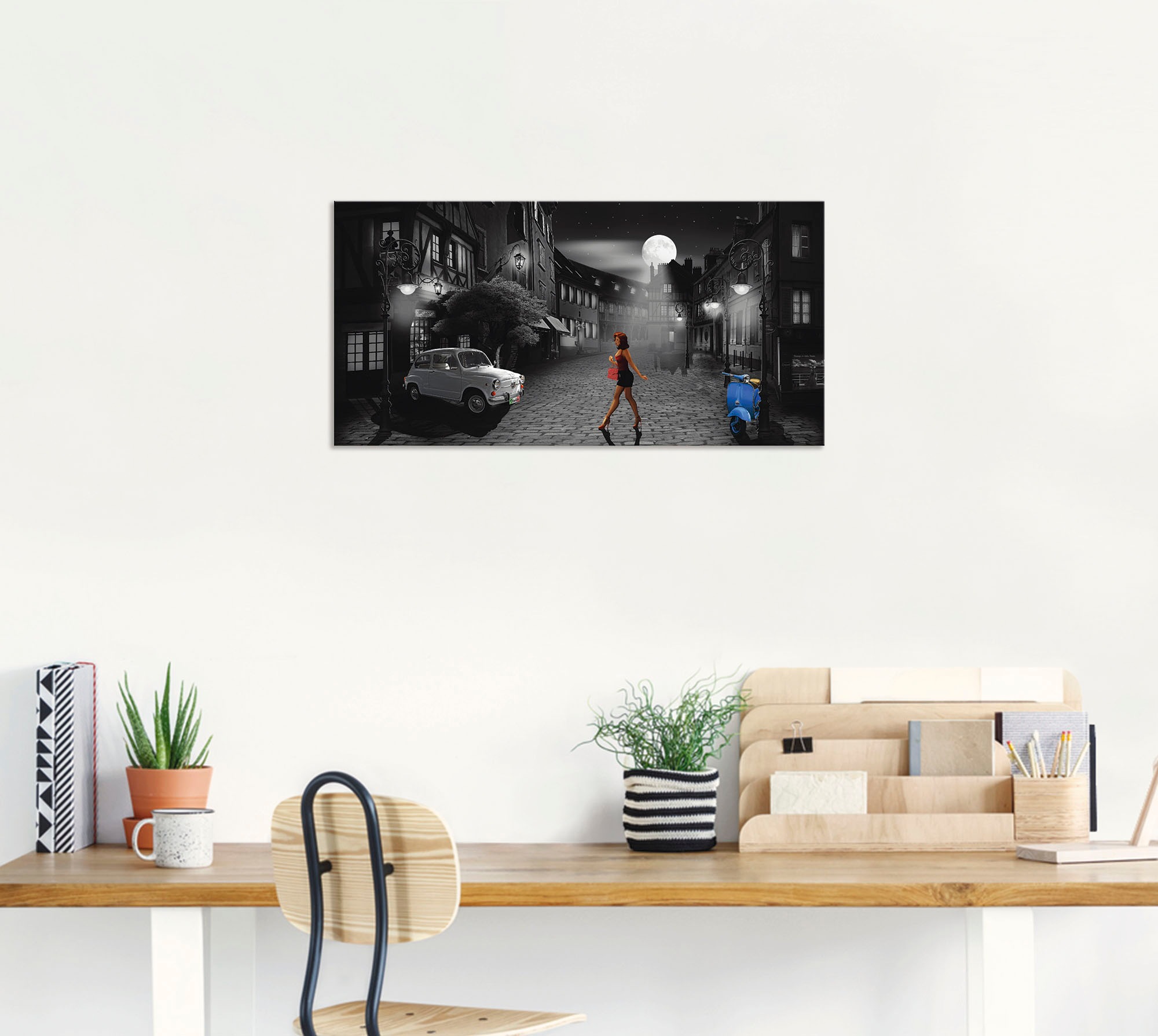 Artland Wandbild »Feierabend in bella Italia«, Frau, (1 St.), als Alubild, Outdoorbild, Leinwandbild, Poster, Wandaufkleber