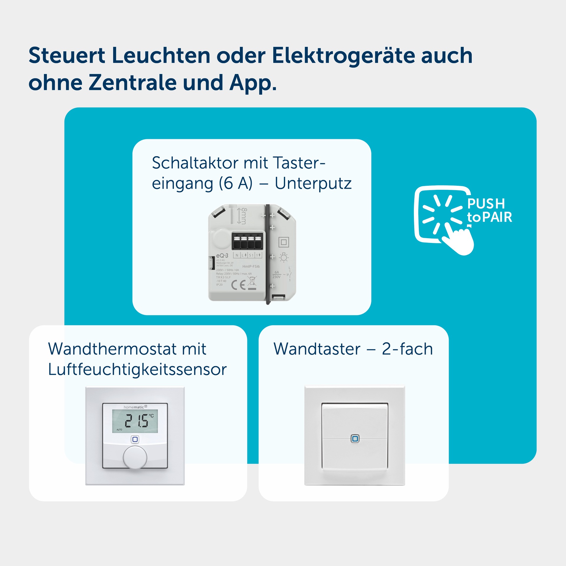 Homematic IP Unterputzschalter »Schaltaktor mit Tastereingang (6 A) – Unterputz«