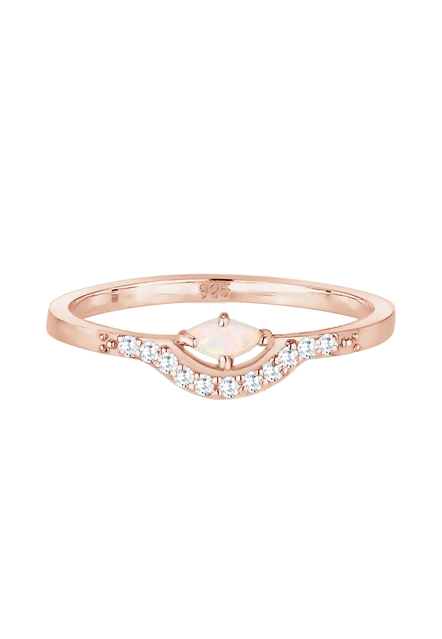 Elli Verlobungsring »Ring Elli Ring Vintage Design Zirkonia Marquise Opal 925er Silber«
