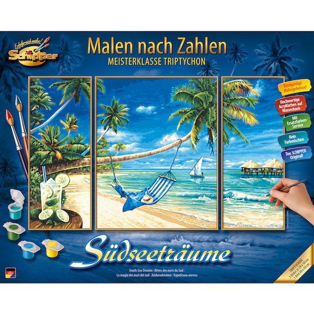 Schipper Malen nach Zahlen »Meisterklasse Triptychon - Südseeträume«, Made  in Germany bei