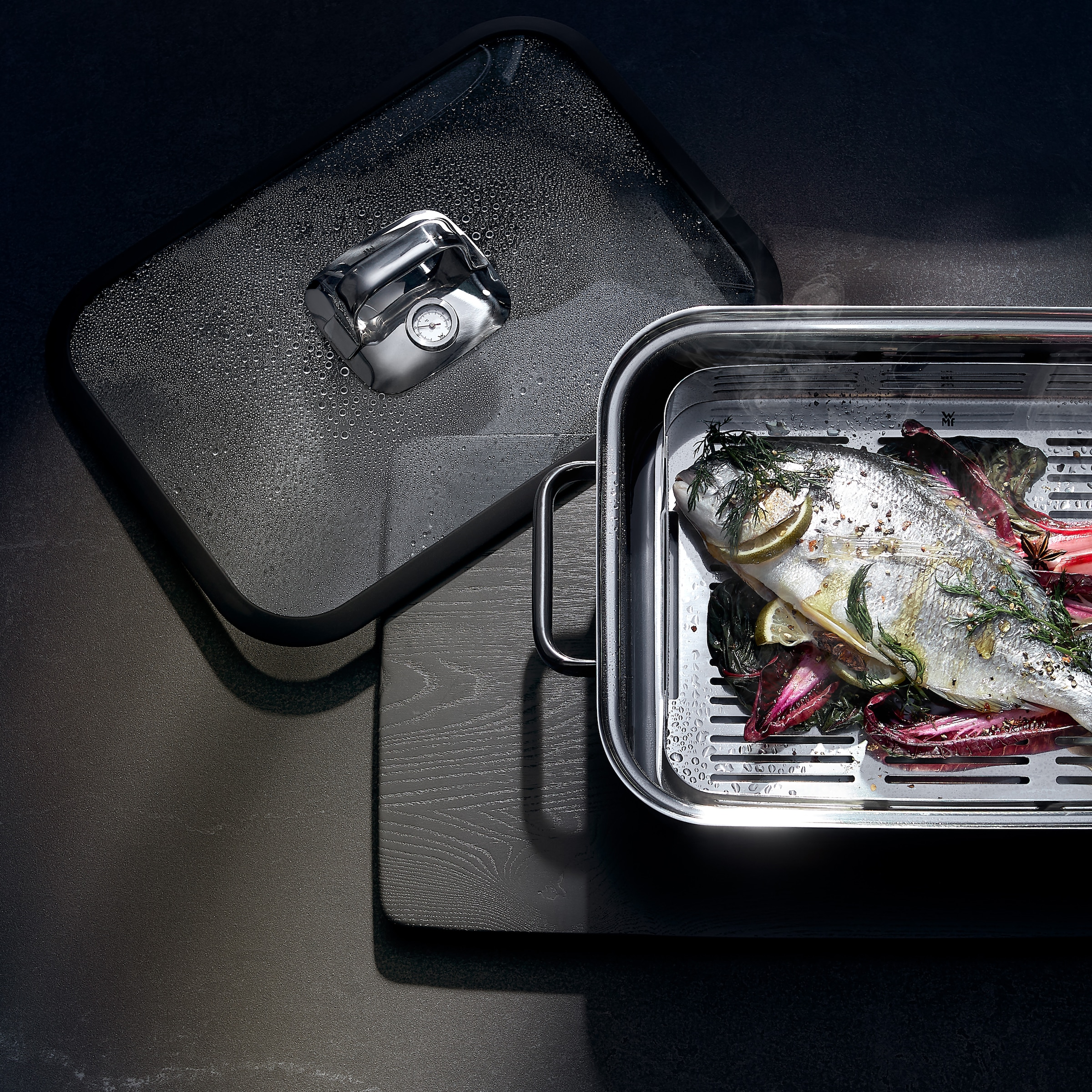 WMF Deckel »Vitalis« Glasdeckel mit Silikondichtung, Edelstahlgriff, spülmaschinengeeignet