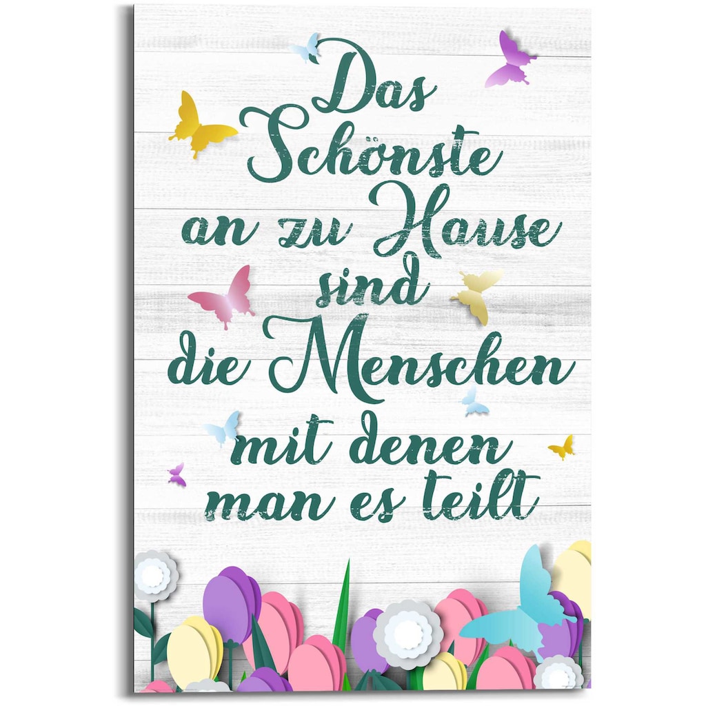 Reinders! Wandbild »Wandbild Zu Hause Familien - Lebensfreude - Weisheit«, Schriftzug, (1 St.)