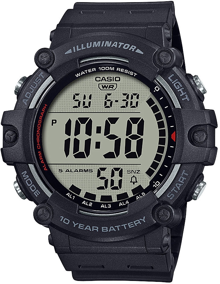 CASIO TIMELESS COLLECTION Chronograph, Quarzuhr, Armbanduhr, Herrenuhr, Digitaluhr, bis 10 bar wasserdicht