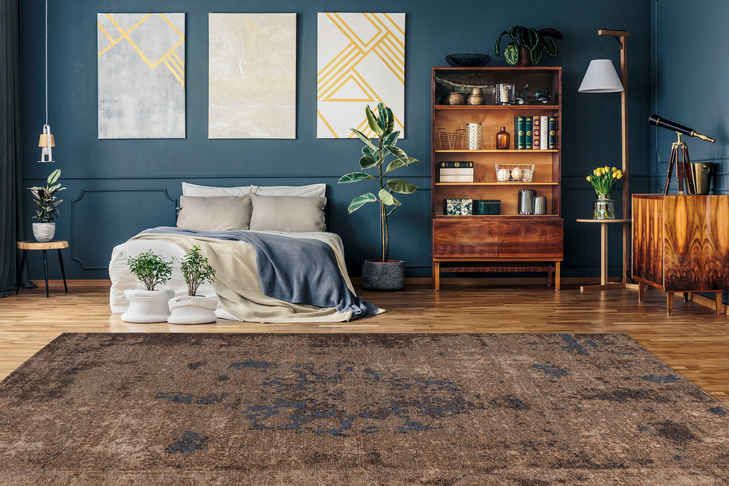 Padiro Teppich »Charme 625« rechteckig 5 mm Höhe Chenille Flachgewebe im Vintage Stil