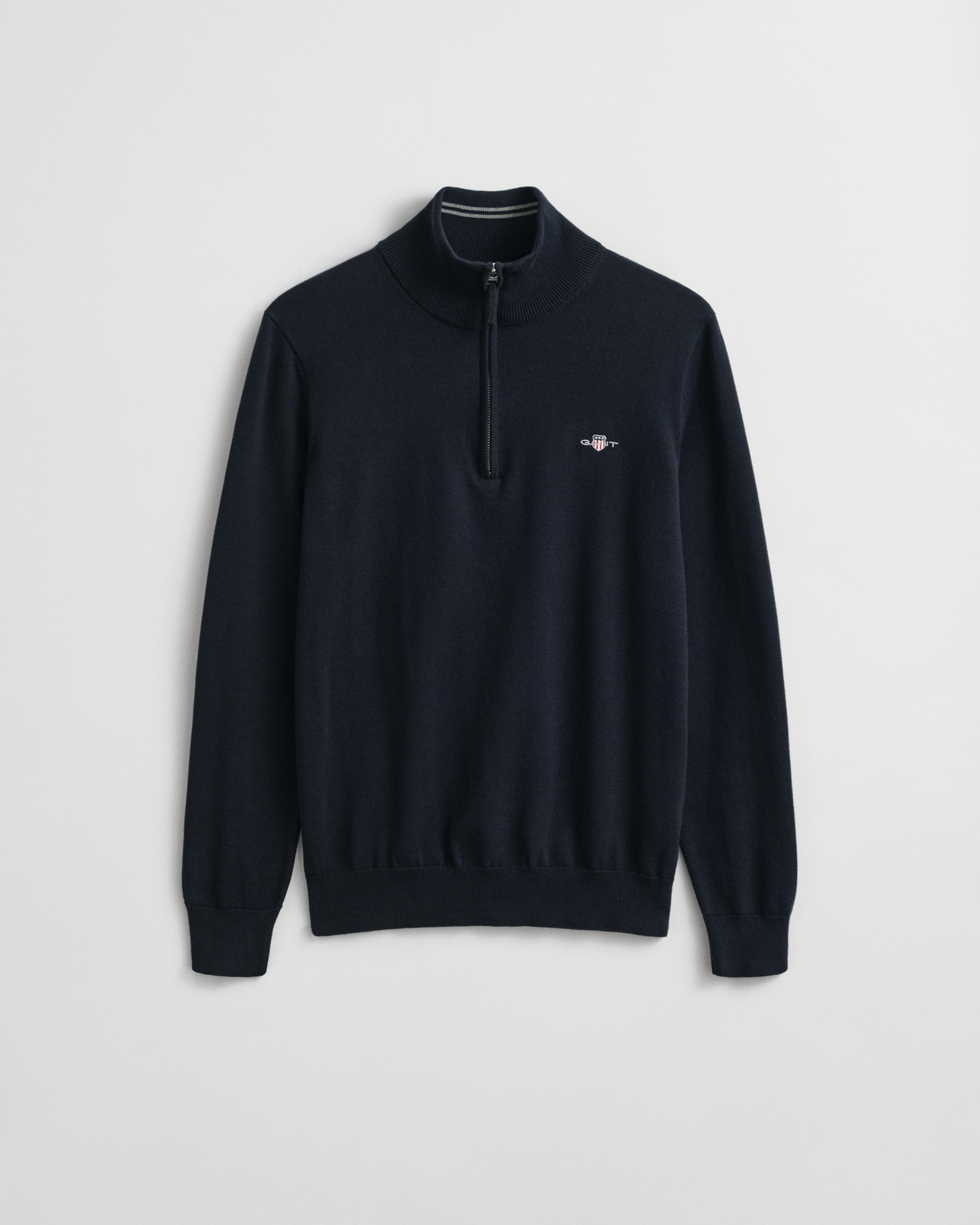 Gant Troyer »CLASSIC COTTON HALF ZIP«, mit gerippten Details