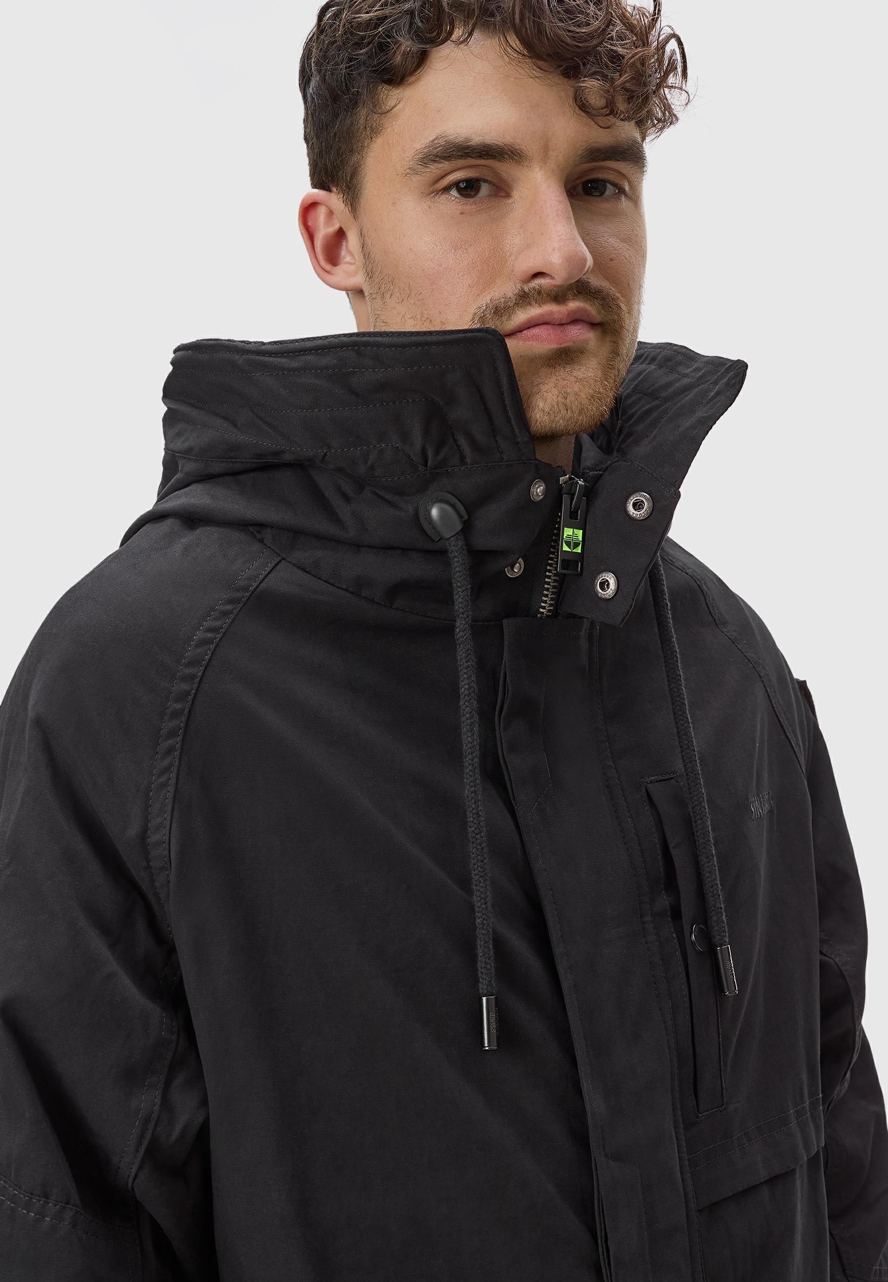 Stone Harbour Kurzmantel »Kurzmantel Yaroon«, Cooler Herren Übergangsmantel mit großer Kapuze
