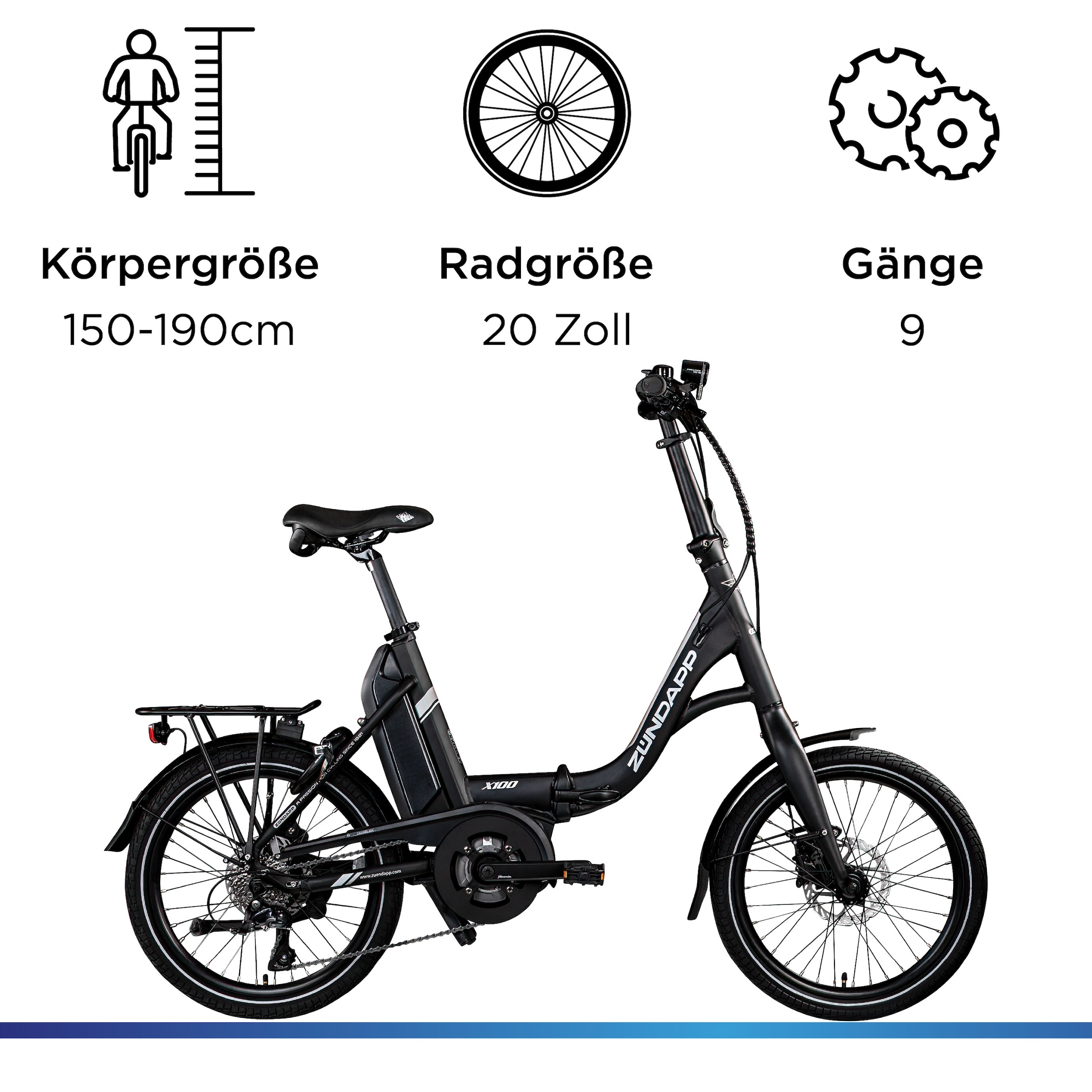 Zündapp E-Bike »X100«, 9 Gang, Shimano, Sora, Mittelmotor 250 W, Pedelec, Elektrofahrrad für Damen u. Herren