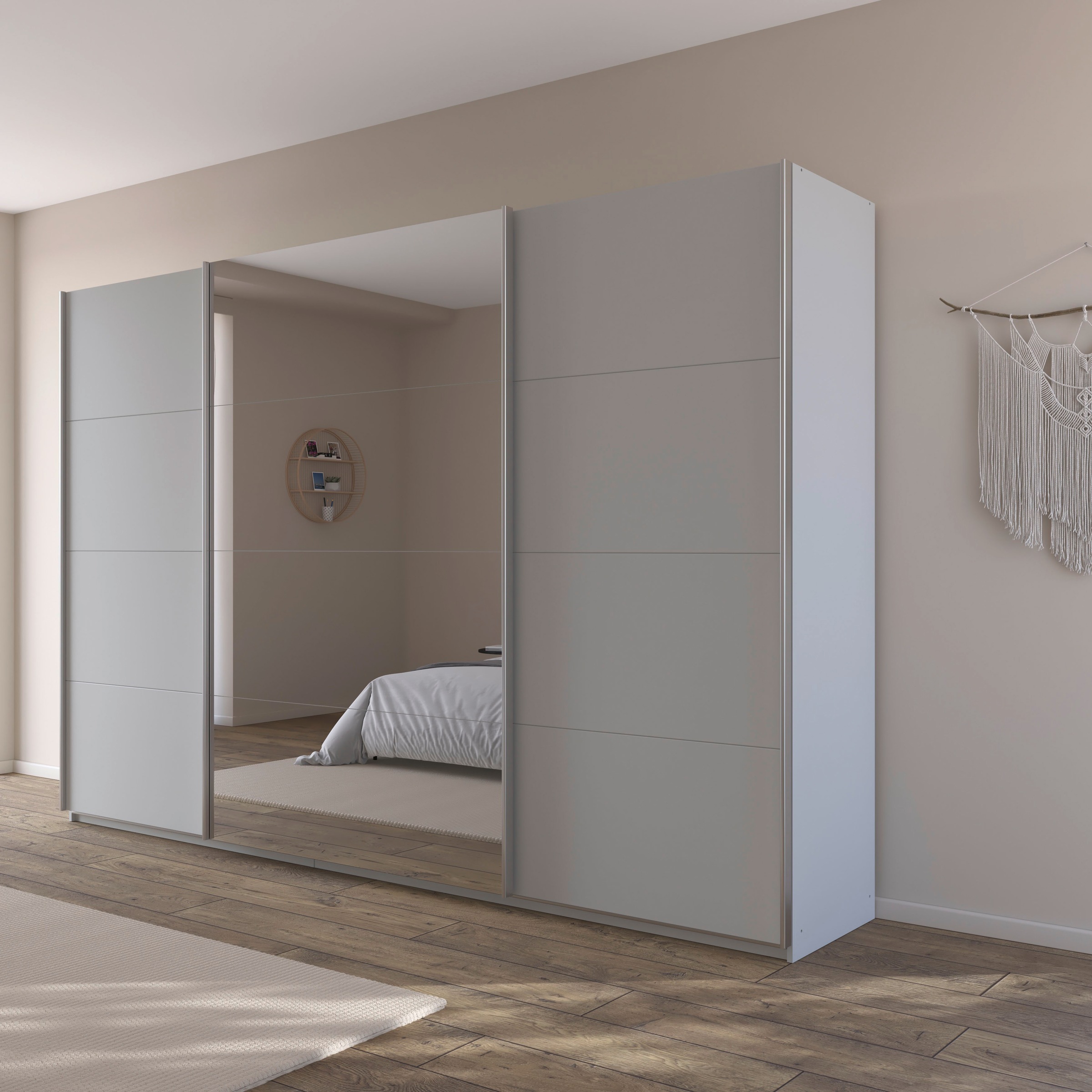 rauch Schwebetürenschrank »Kleiderschrank Schrank Garderobe Wäscheschrank TOMA«, inkl. Regaleinsatz sowie zusätzlichen Einlegeböden MADE IN GERMANY
