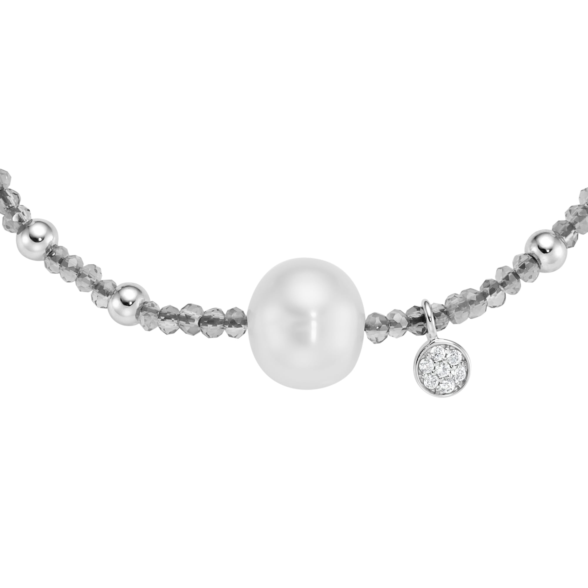 GIORGIO MARTELLO MILANO Armband »Armband mit Süßwasser-Perlen und Ziersteinen, Silber 925«
