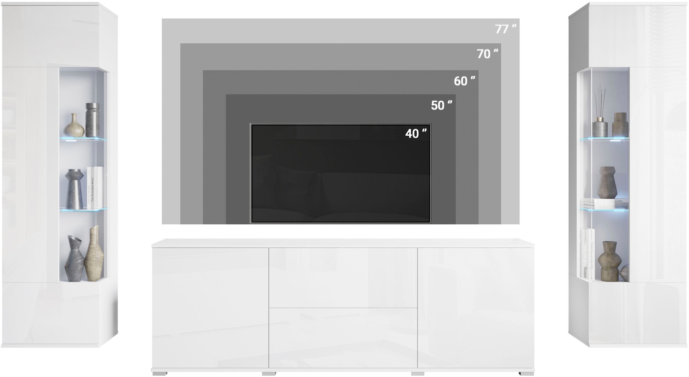 INOSIGN Wohnwand »KENIA« Komplett-Set, 3 Stk. tlg.