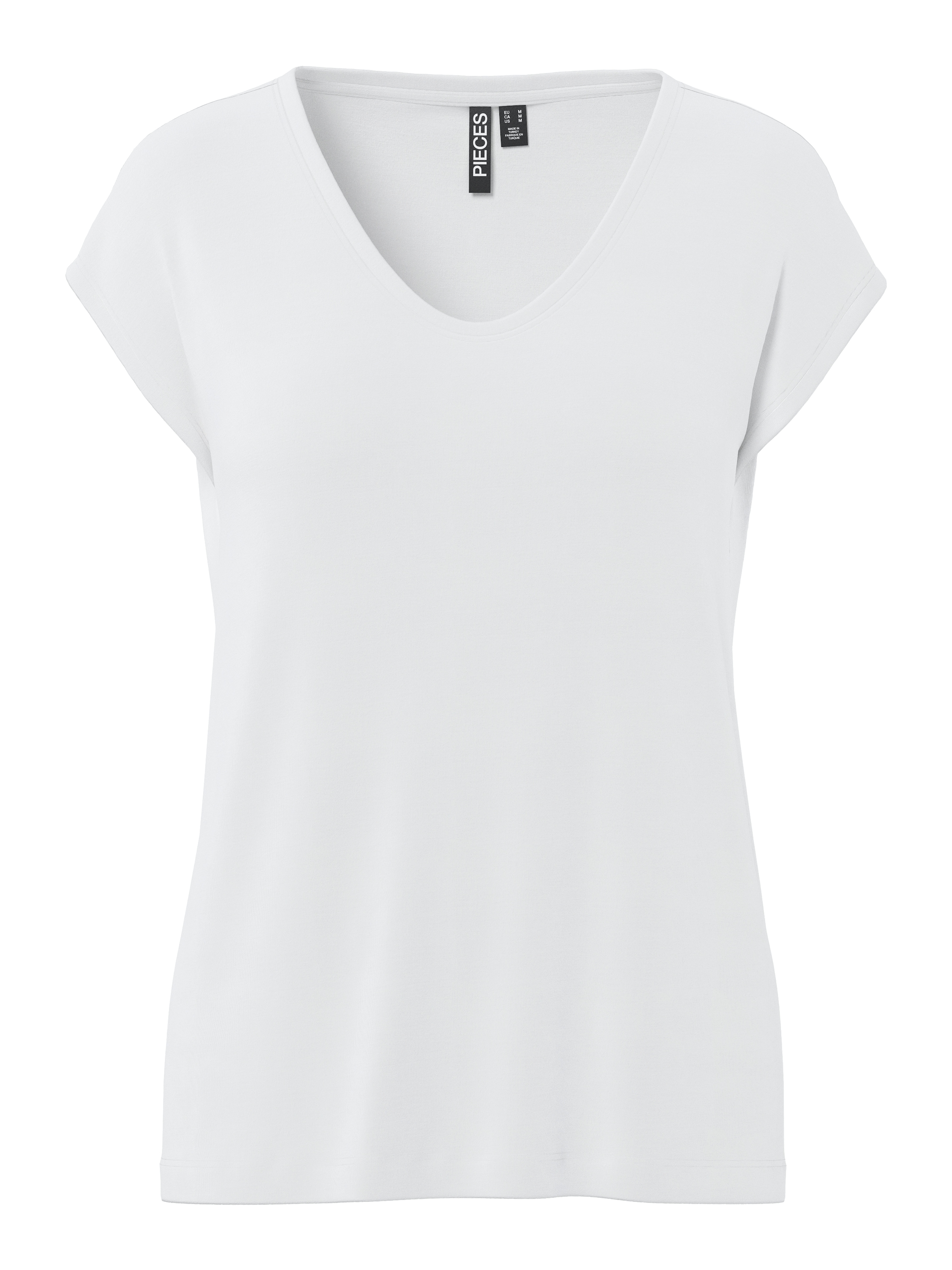 pieces Kurzarmshirt »PCKAMALA TEE NOOS BC« Materialmix, regular fit