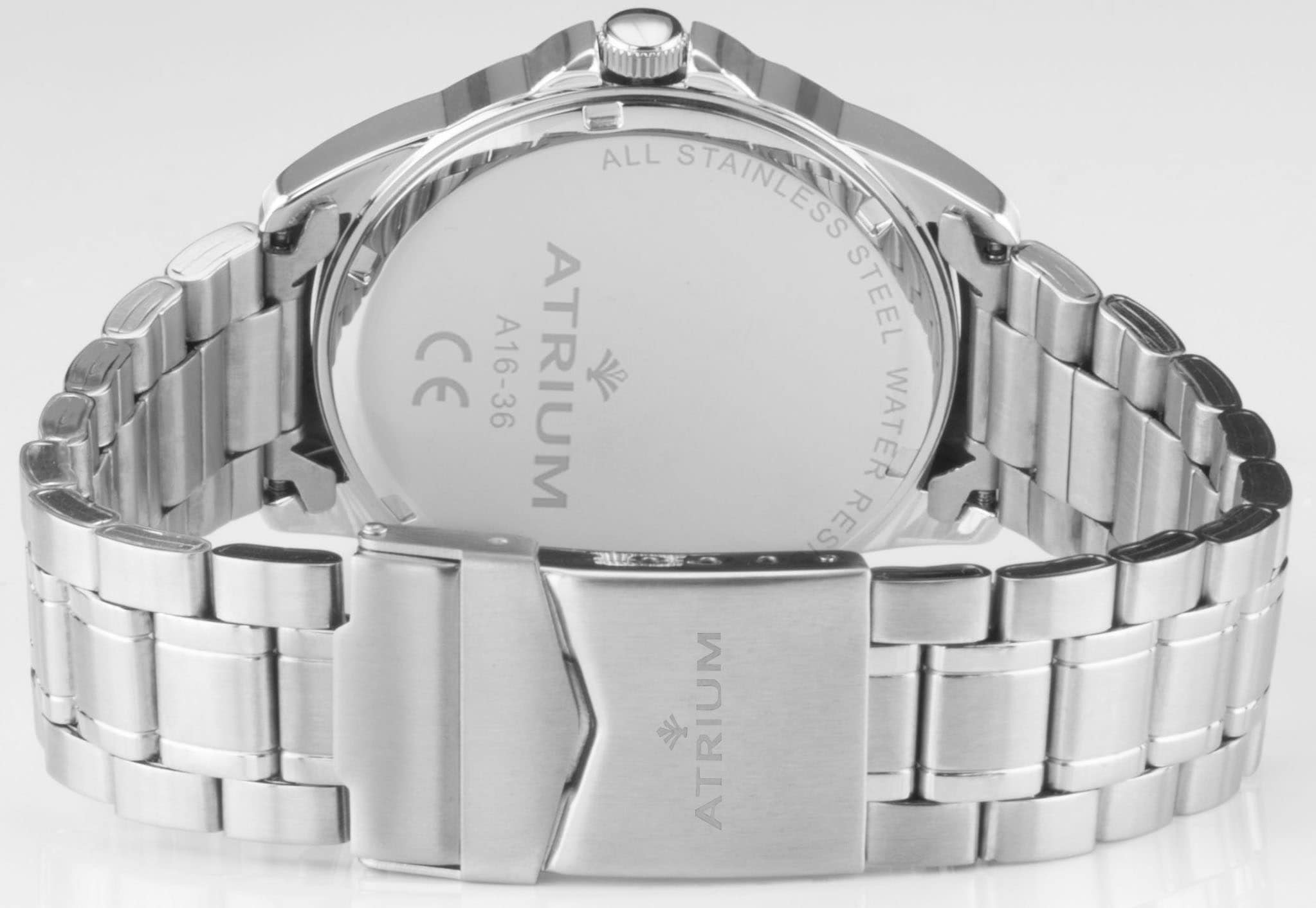 Atrium Quarzuhr, Armbanduhr, Herrenuhr, Damenuhr, Edelstahlarmband,bis10bar wasserdicht