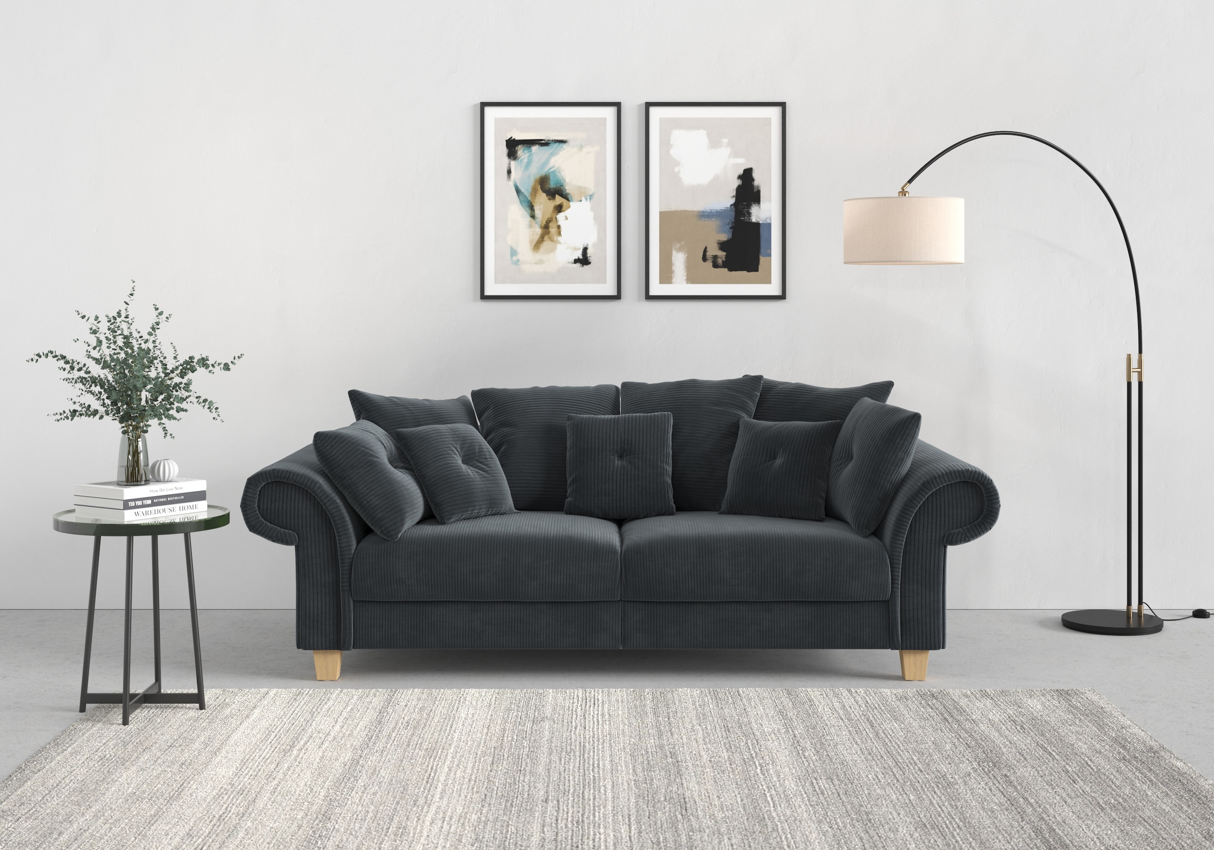 Home affaire Big-Sofa »Queenie Megasofa«, (2 St.), mit weichem Sitzkomfort  und zeitlosem Design, viele kuschelige Kissen online bestellen | UNIVERSAL