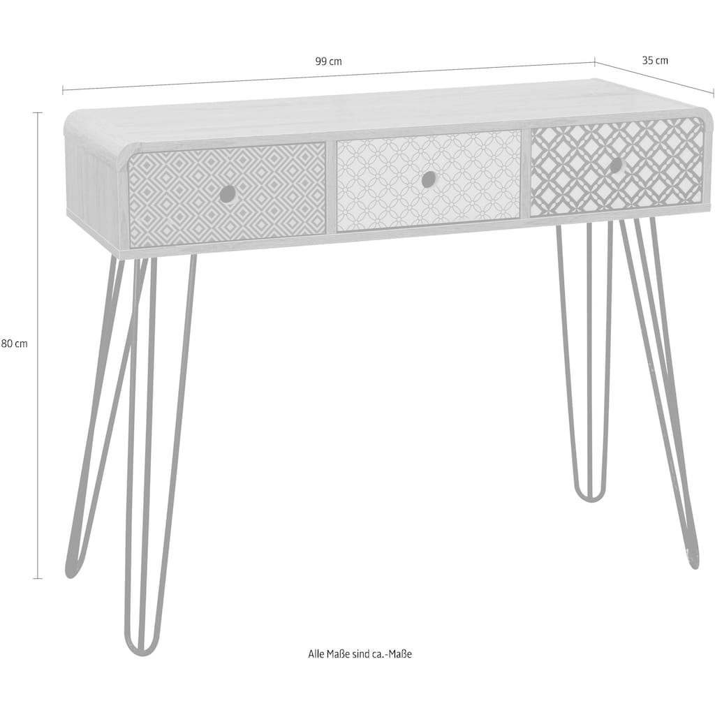 SIT Konsolentisch »Mailbox«, mit Dekoroberflächen im Scandi Look, Shabby Chic, Vintage