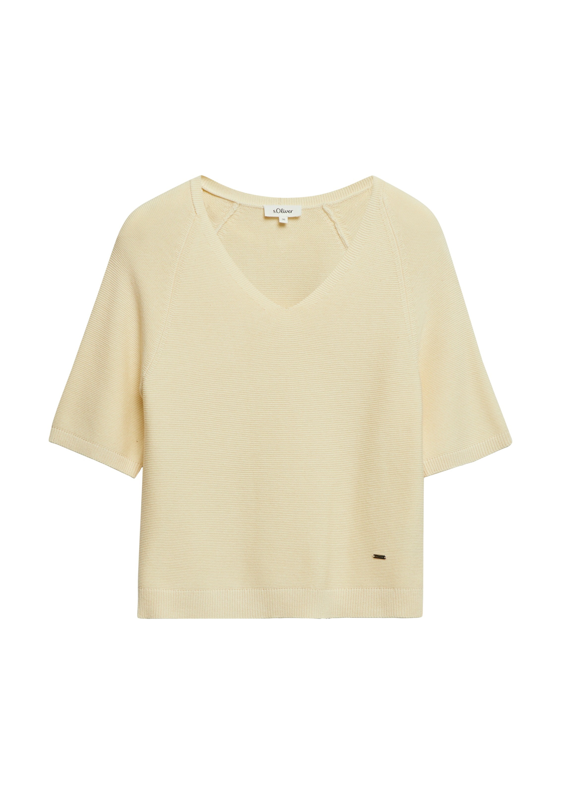 s.Oliver V-Ausschnitt-Pullover V-Ausschnitt, Halbarm, unifarben