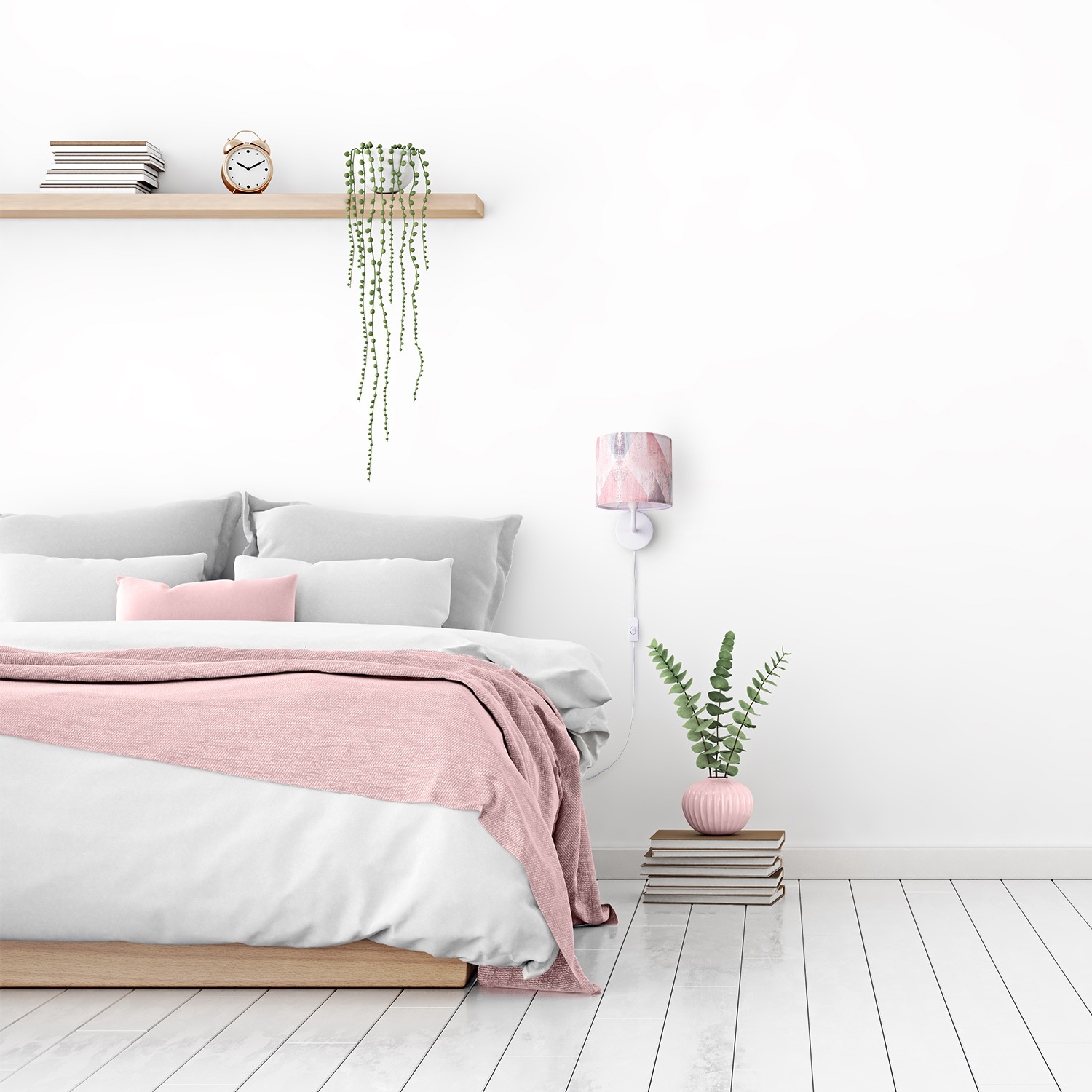 Paco Home Wandleuchte »Mero 102« E14 Stecker  Flur Lampe Wohnzimmer âˆ…18cm Abstrakt Kabel 3m E14