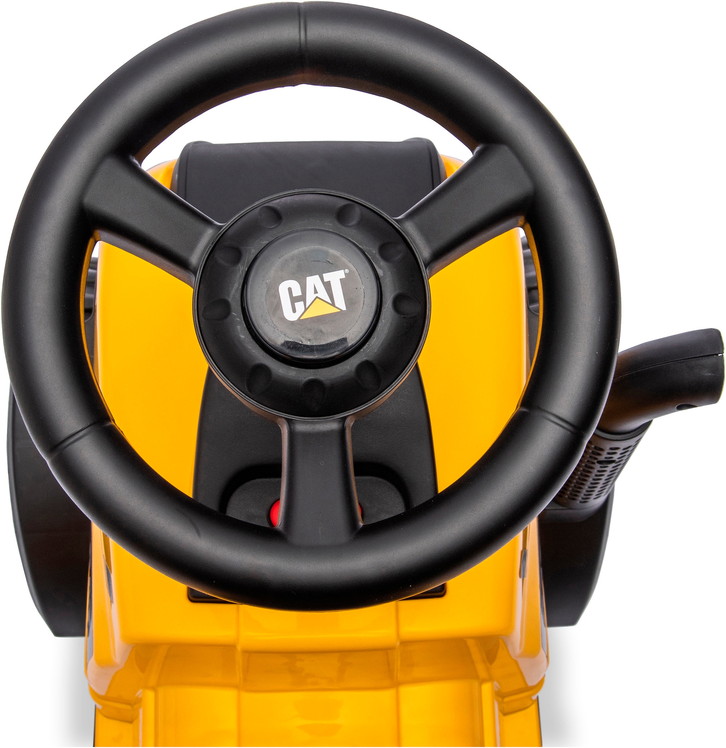 Jamara Rutscher »Caterpillar Traktor mit Anhänger 2in1, gelb« mit Licht- und Soundeffekten sowie Hupe