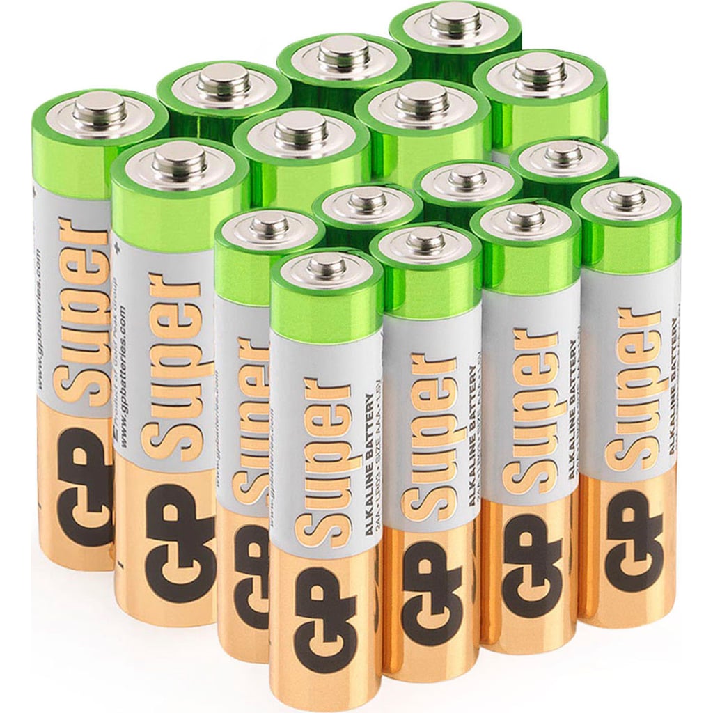 GP Batteries Batterie »16er Pack Mix Blister 8 Stck AA & 8 Stck AAA«, LR6, 1,5 V, (Packung, 16 St.)