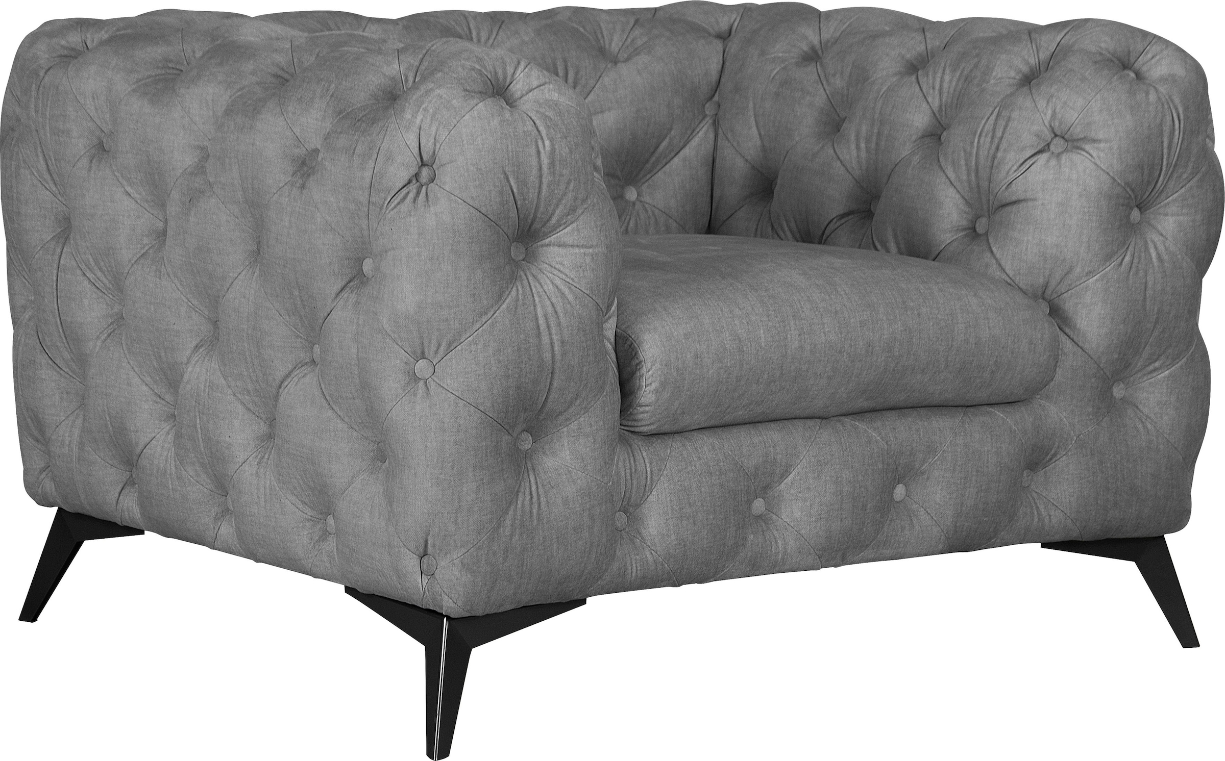 Leonique Chesterfield-Sessel »Glynis Sessel«, aufwändige Knopfheftung, moderne Chesterfield Optik, Fußfarbe wählbar