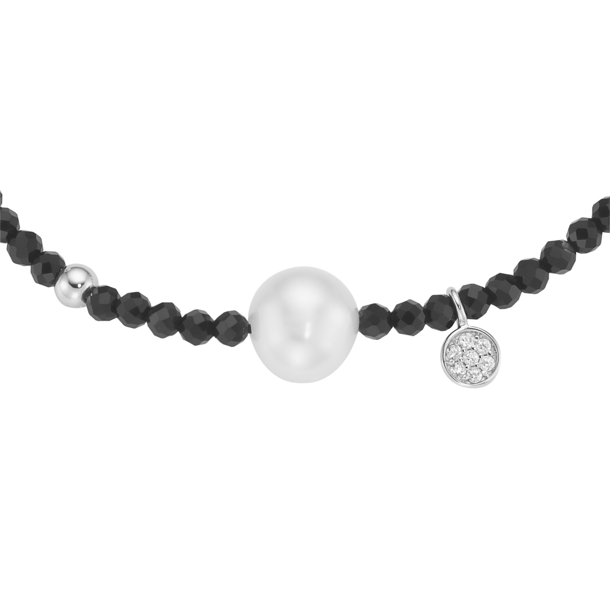 GIORGIO MARTELLO MILANO Armband »Armband mit Süßwasser-Perlen und Ziersteinen, Silber 925«