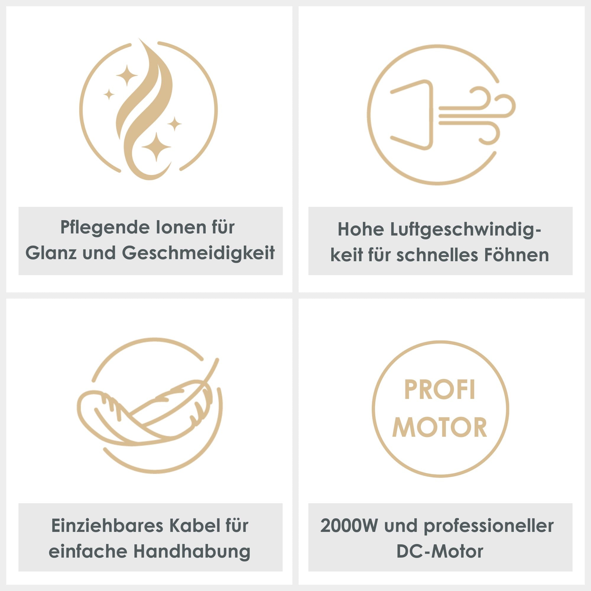 BaByliss Haartrockner »BaByliss CordKeeper 2000 Haartrockner mit Kabeleinzugsfunktion, D374DE« 2.000 W 2000 W Föhn mit Ionen-Technologie, Diffusor, Zentrierdüse & 3 Stufen