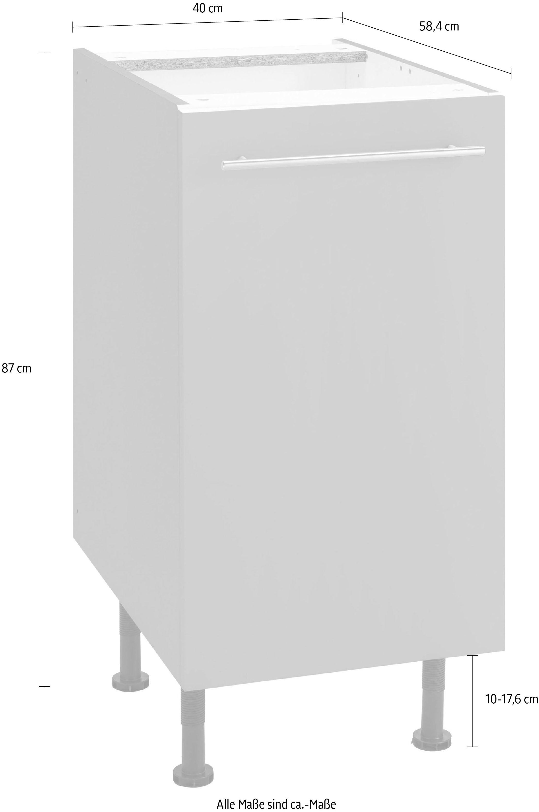 OPTIFIT Unterschrank »Bern« 40 cm breit, mit 1 Tür mit höhenverstellbaren Füßen, mit Metallgriff