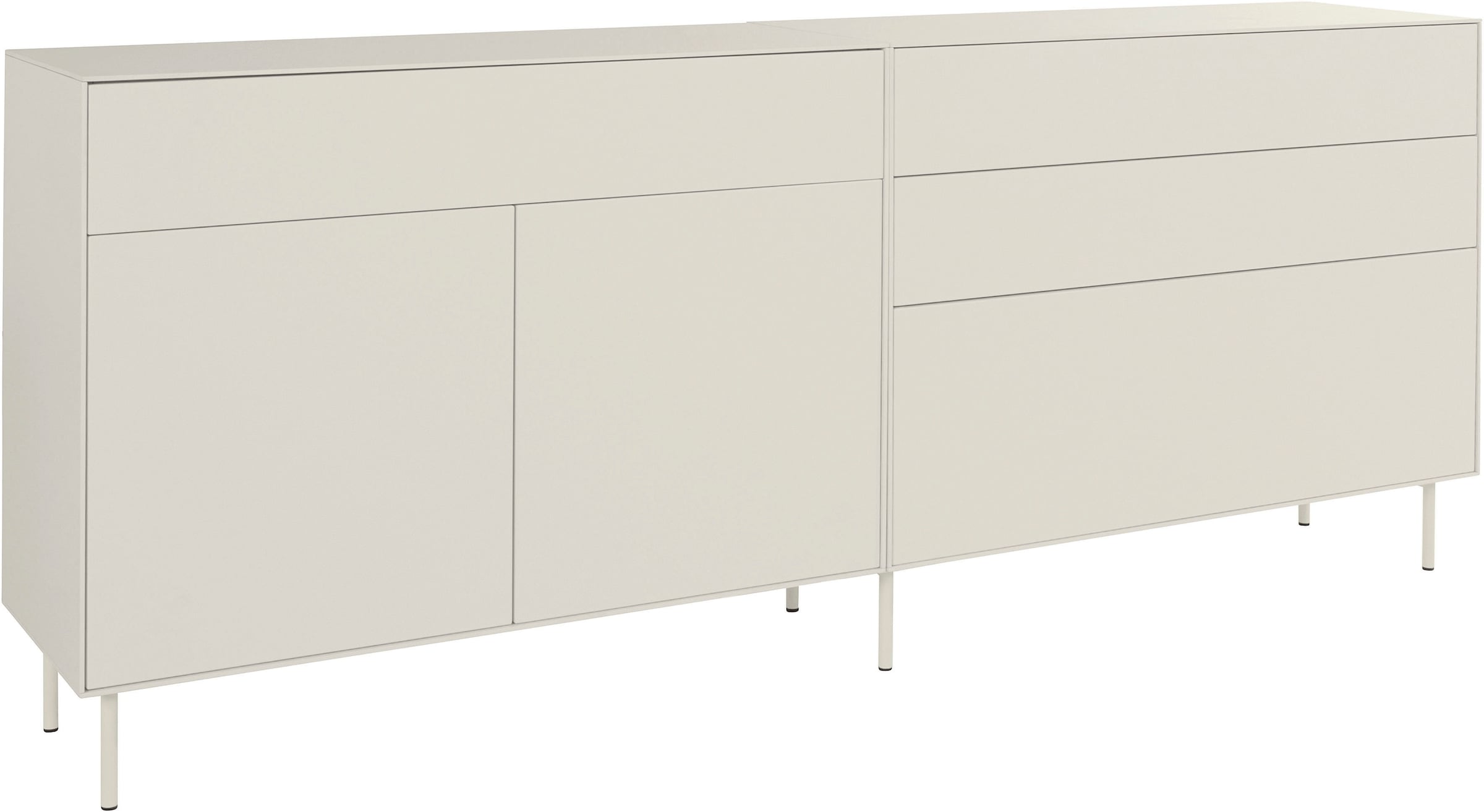 LeGer Home by Lena Gercke Sideboard »Essentials«, (2 St.), Breite: 224cm, MDF lackiert, Push-to-open-Funktion
