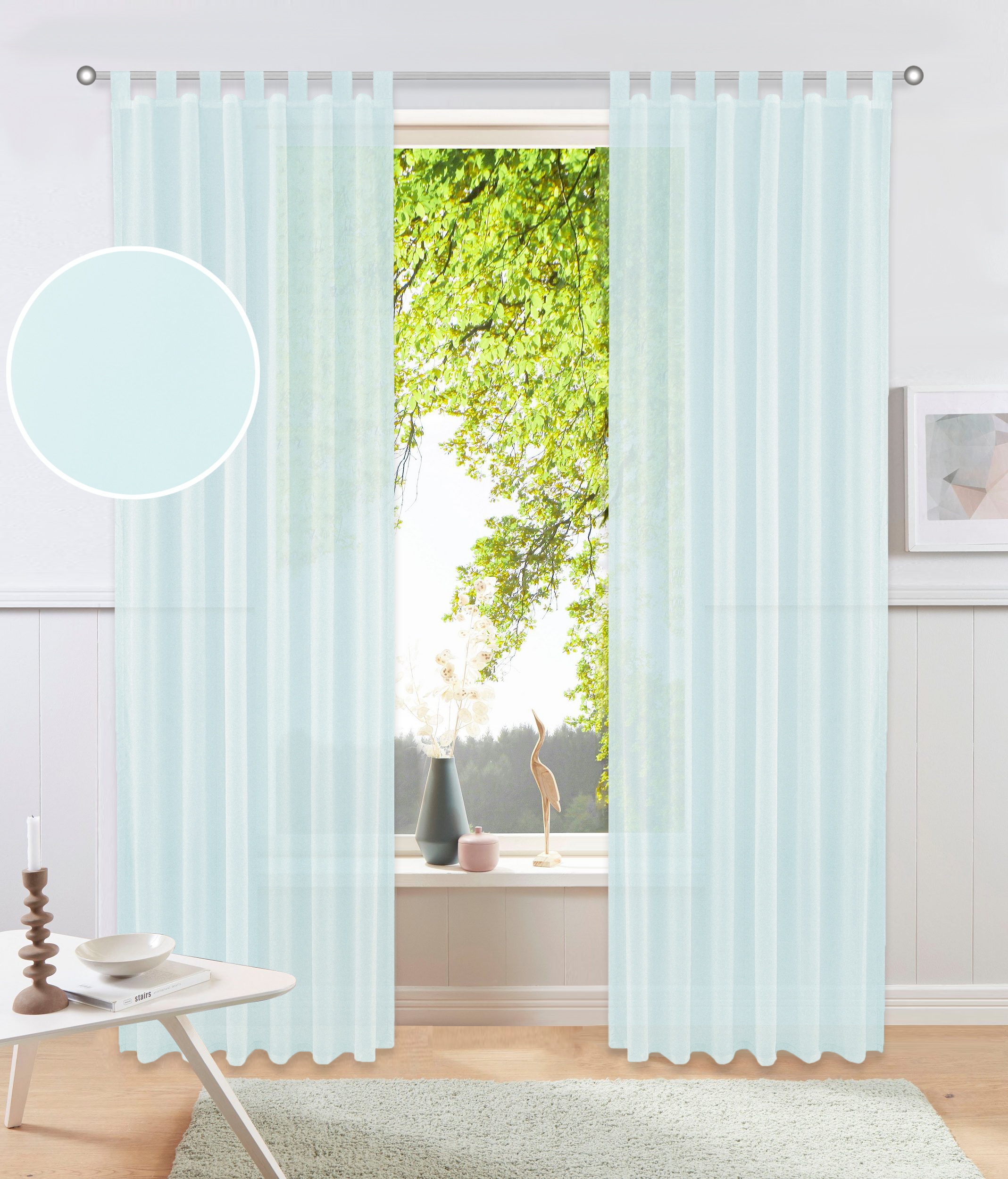 OTTO home Gardine »XANA mit Schlaufen, Topseller!« Schlaufen 1 Stk. tlg. Bestseller, einfarbig, 1 Schal, pflegeleicht, preiswert!