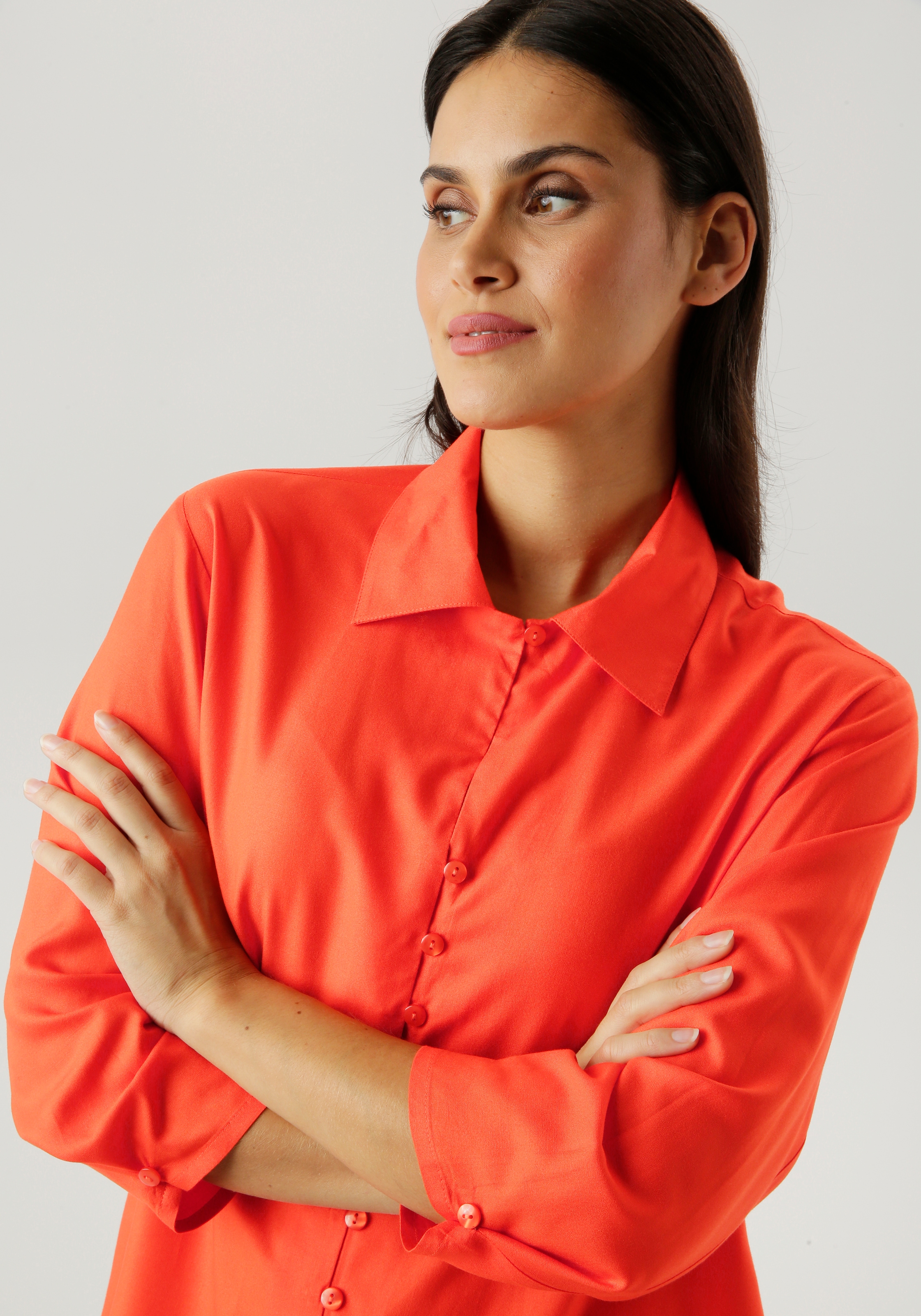 Aniston SELECTED Hemdbluse mit Hemdkragen und 3/4-langen Ärmeln - NEUE KOLLEKTION