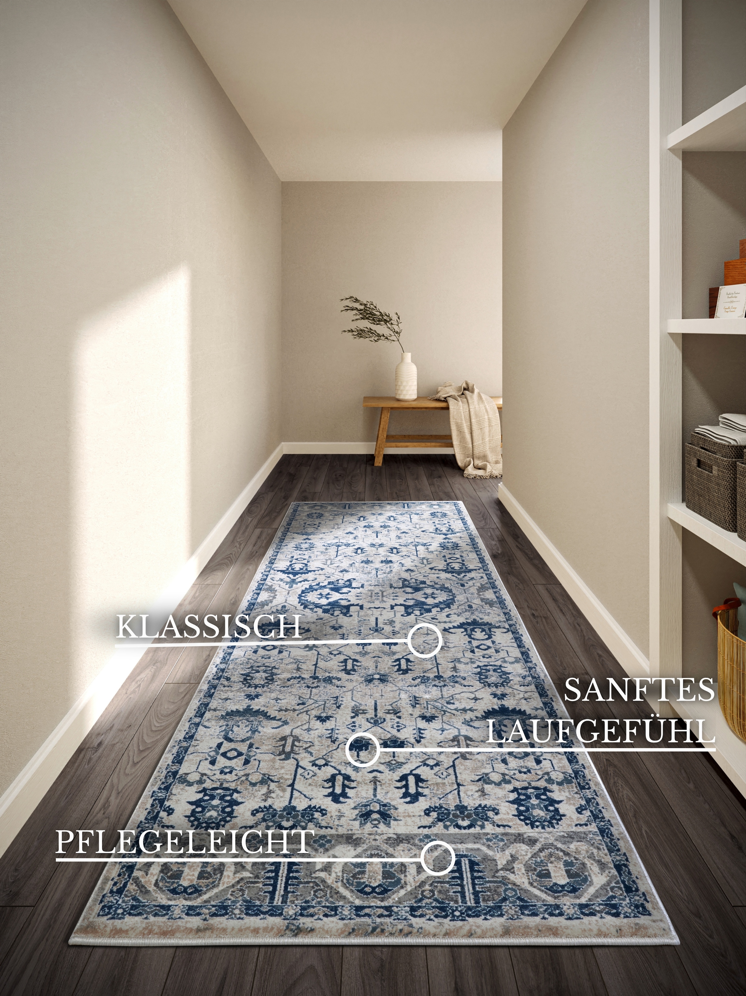Villeroy & Boch Teppich »Emmanuel«, rechteckig, 11 mm Höhe, Läufer, Orient, Wohnzimmer, Schlafzimmer, Klassisch, Kurzflor, Weich