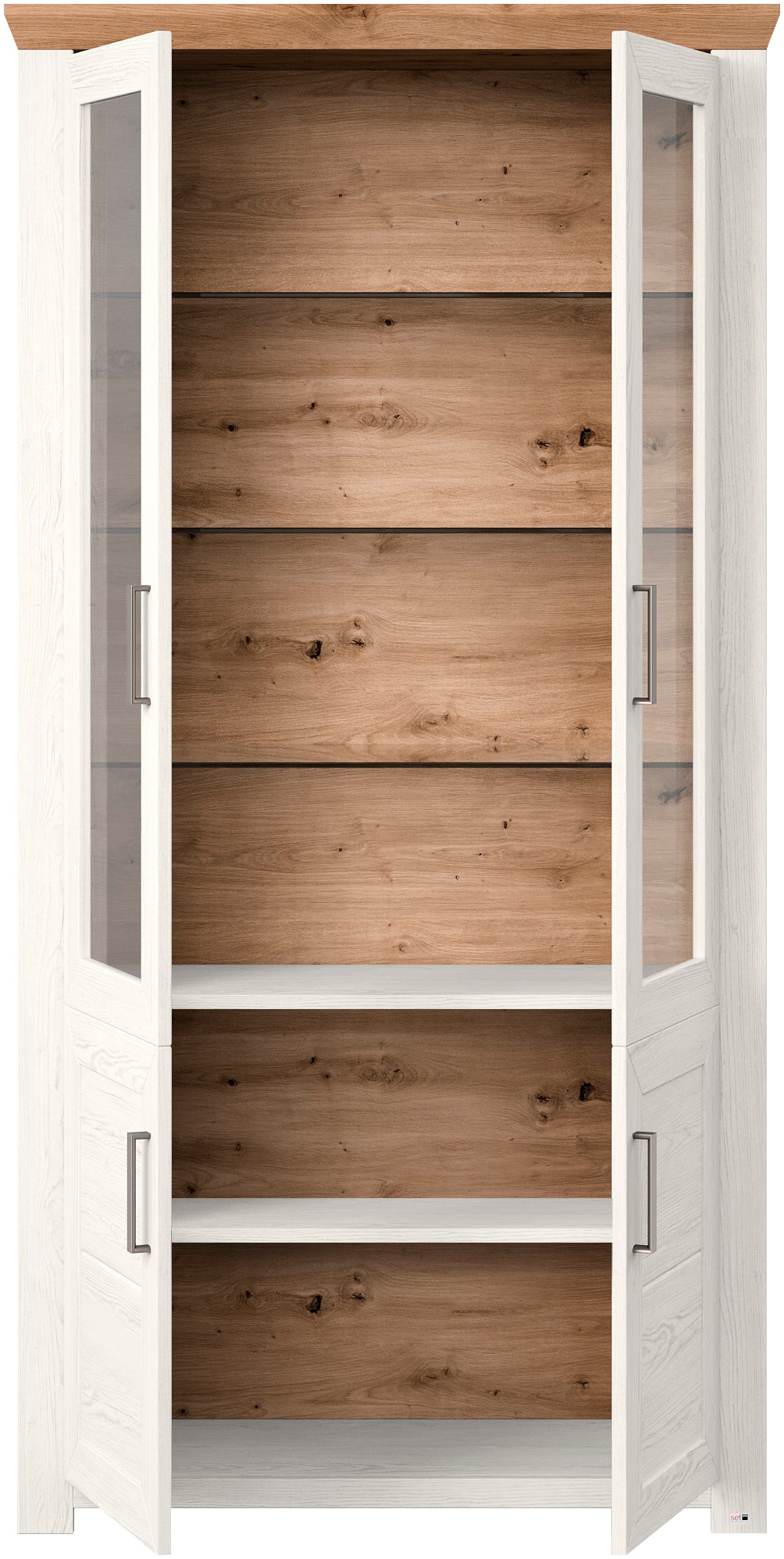 set one by Musterring Standvitrine »York« Typ 17, mit zwei Glastüren, in 3 Farbvarianten, Höhe 207 cm