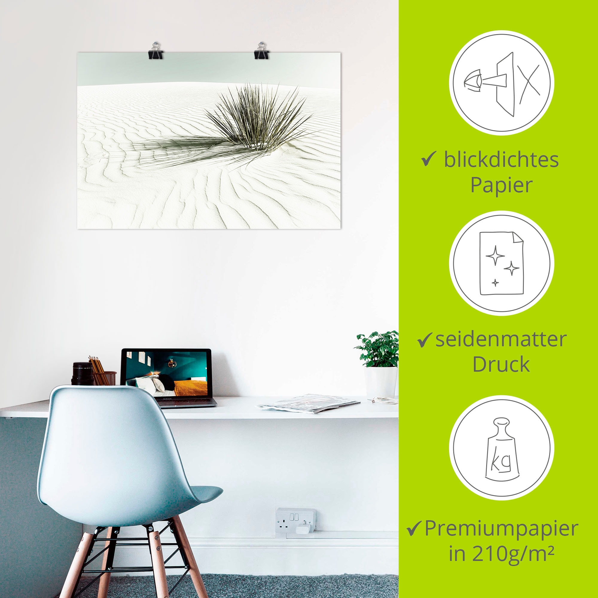 Artland Wandbild »Dünen, weißer Sand Vintage« Strandbilder 1 Stk. tlg. als Leinwandbild, Poster in verschied. Größen