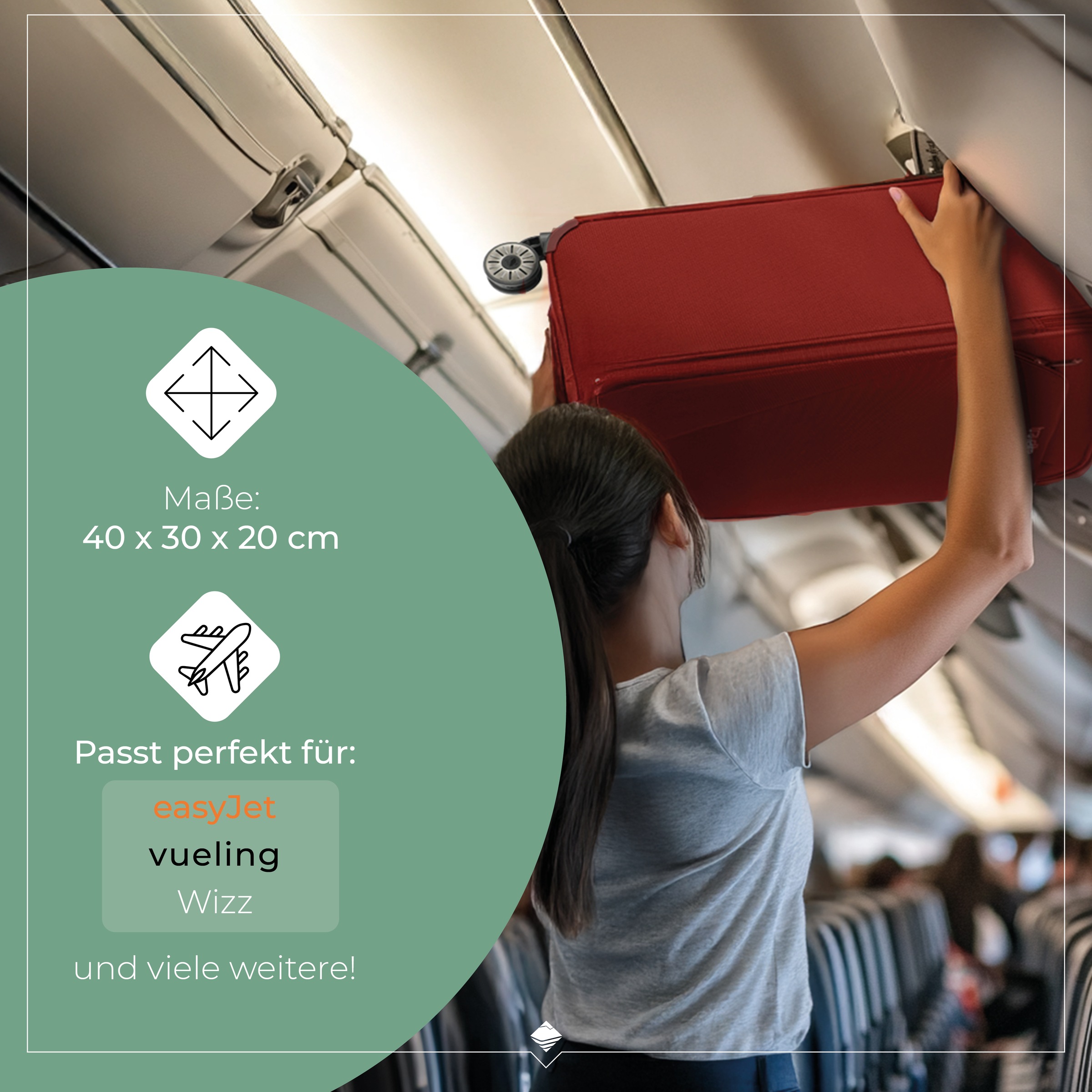 travelite Handgepäck-Trolley »JETPACK Easy 2 Cabin Handgepäck Koffer« 21 l 4 Rollen