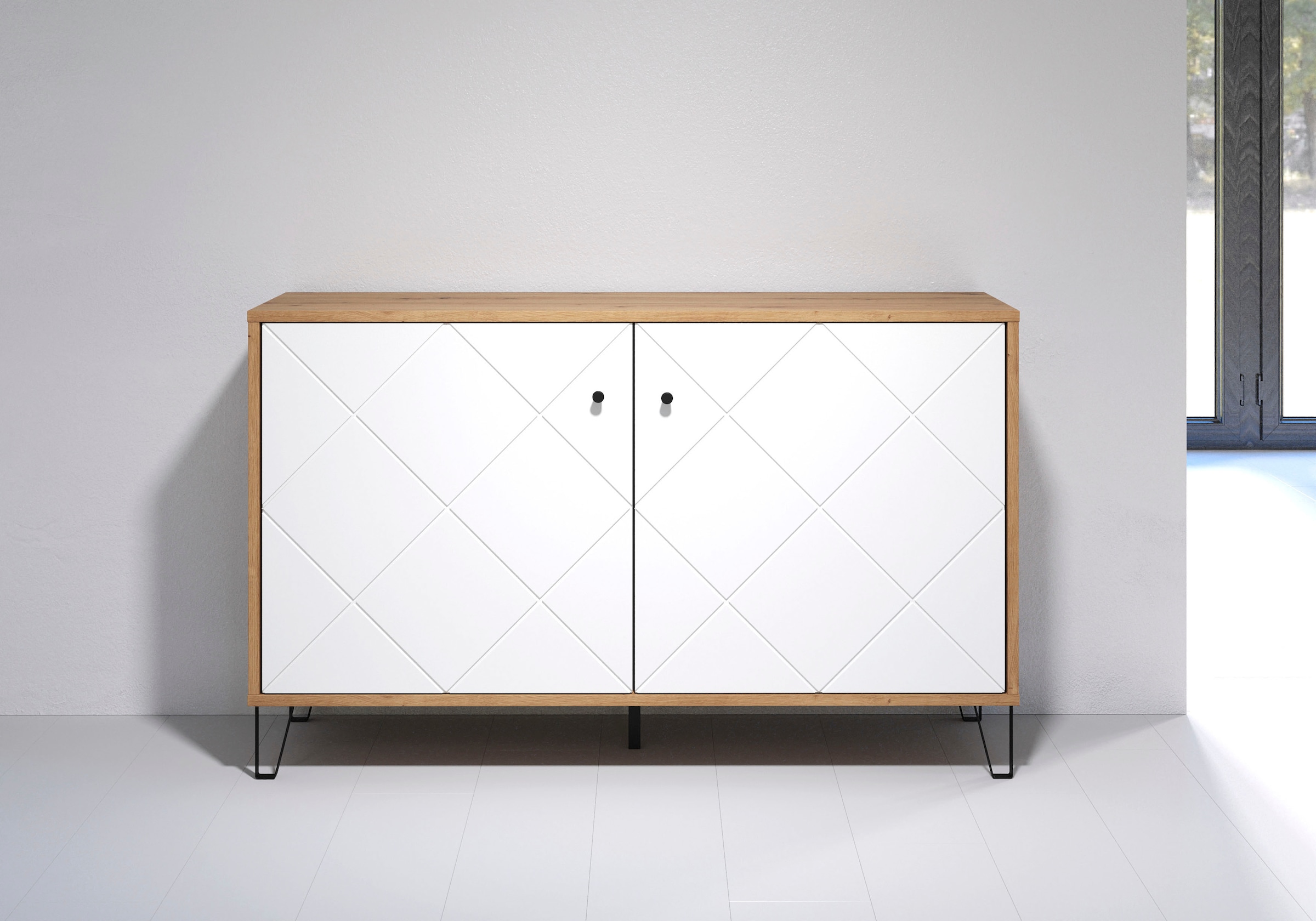 Home affaire Sideboard »Tarragona« Sideboard mit 2 Türen & Soft-Close - (B/T/H) 123/40/76 cm