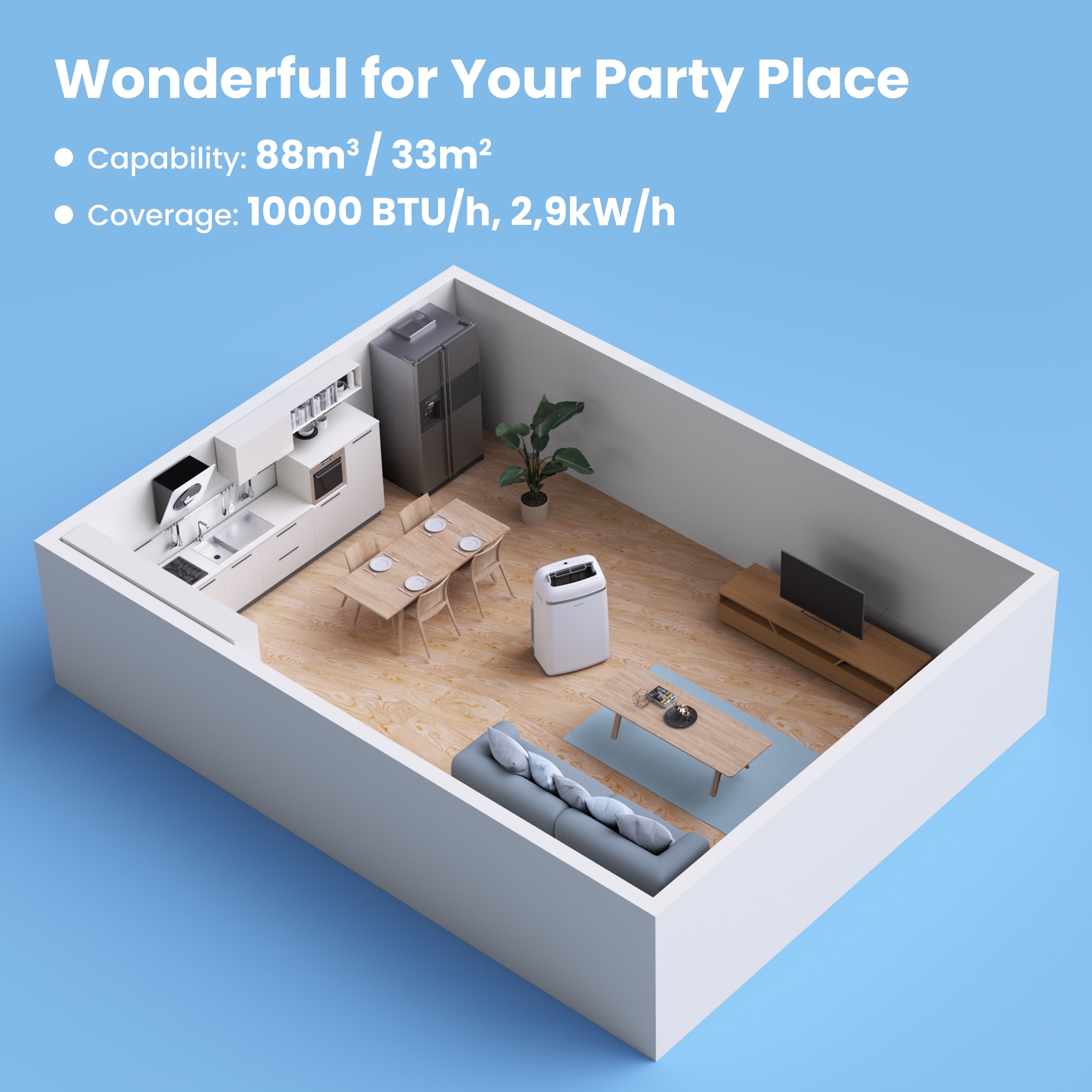 comfee 3-in-1-Klimagerät »Friendly Pro, Kühlen, Entfeuchten & Ventilieren« für Räume bis zu 36m²