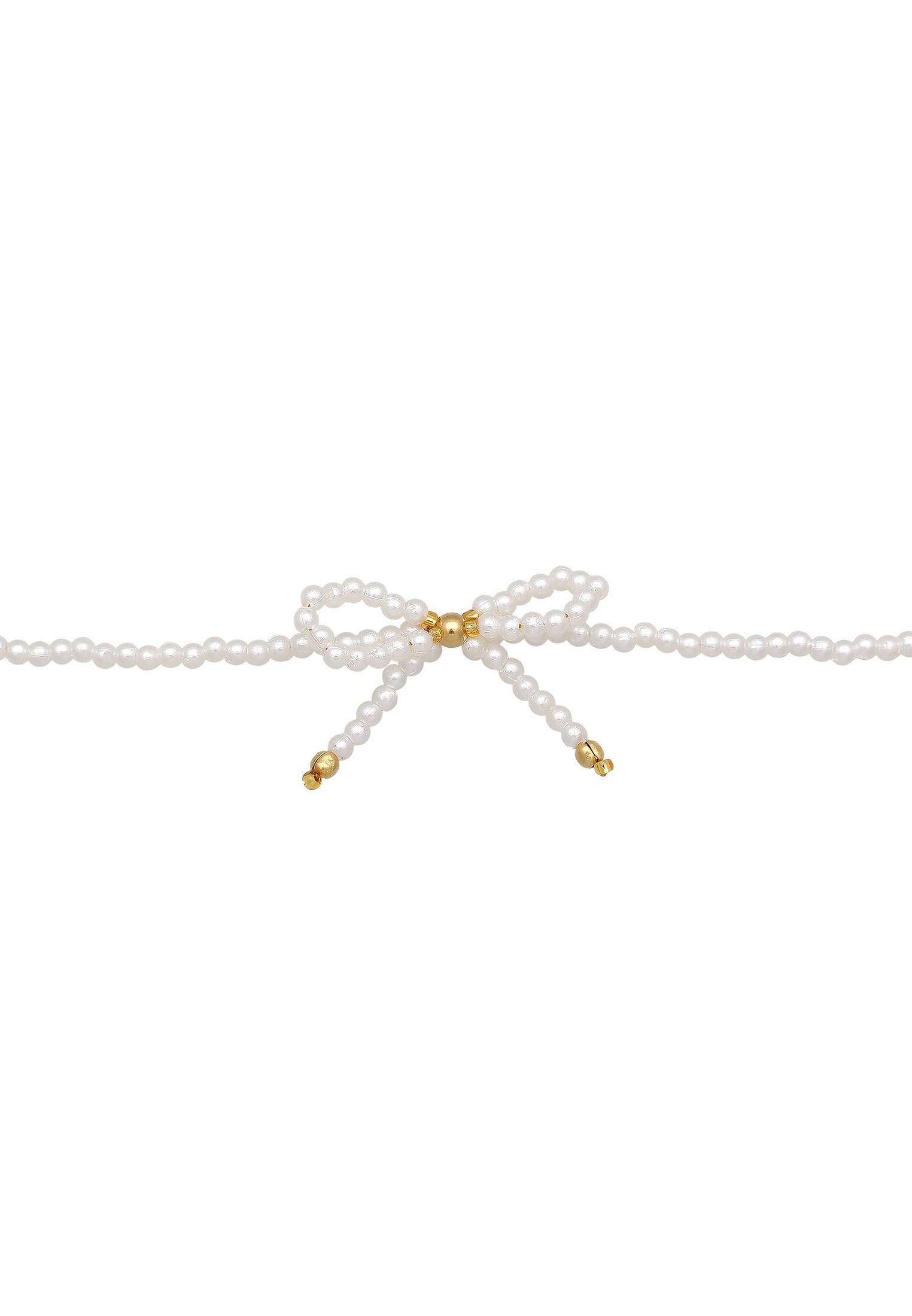 Elli Choker »Halskette Coker Perlenkette Schleife 925 Silber vergoldet«