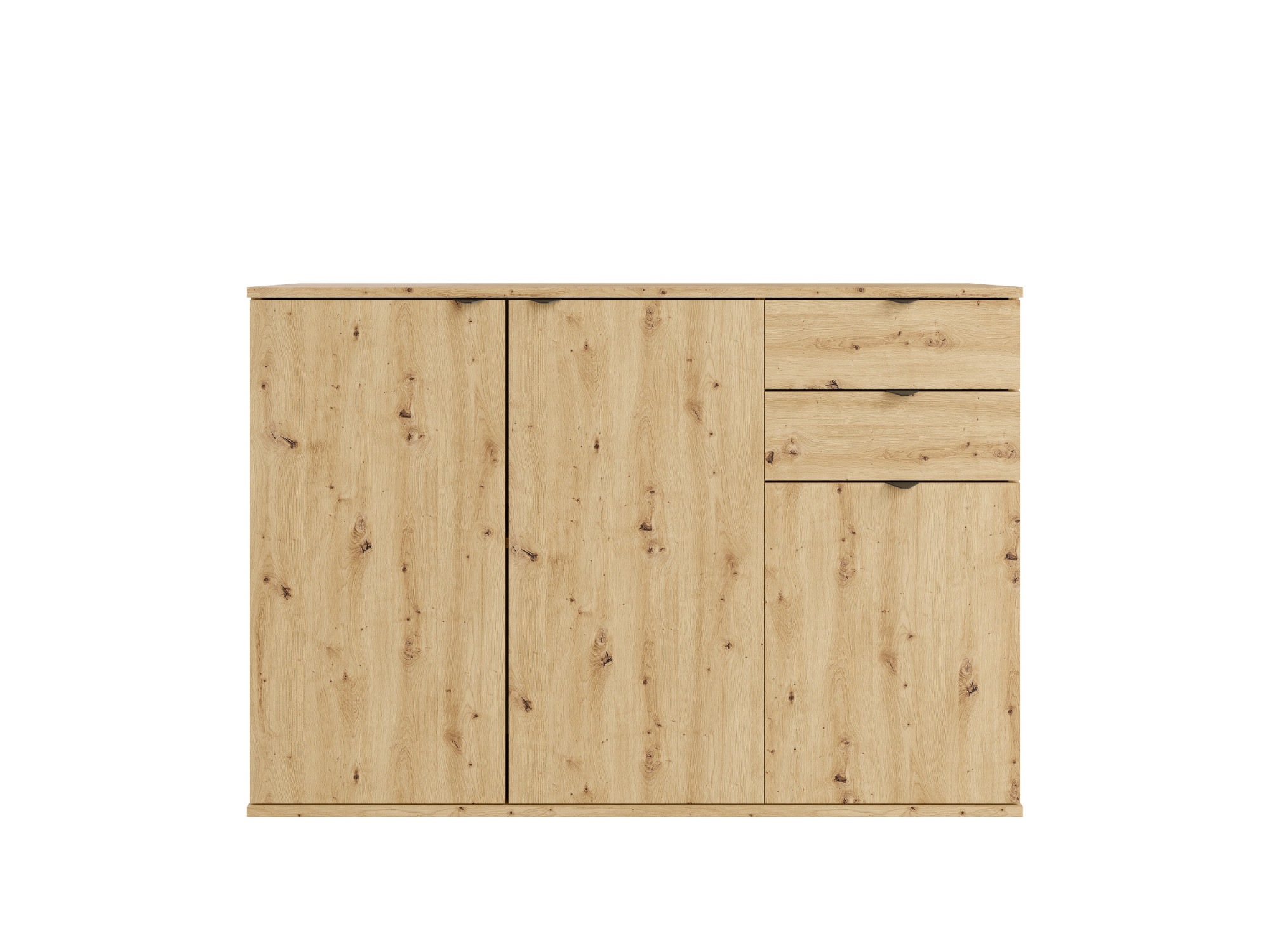 OTTO home Kommode »THALIAANA Sideboard mit 3 Türen und 2 Schubladen, Breite 120 cm« Schrank in 3 Farben erhältlich, schwarze Metallgriffe, viel Stauraum