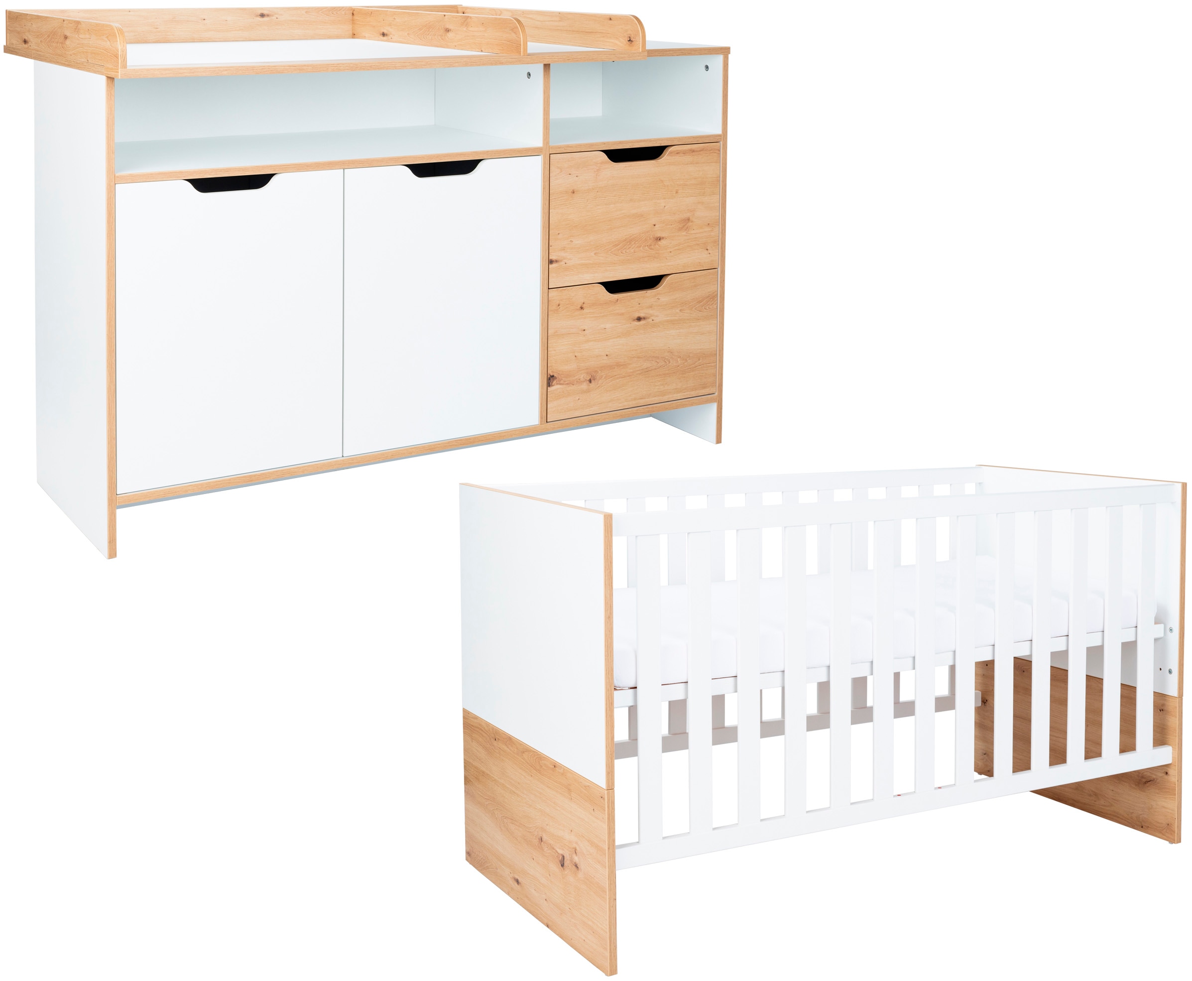 arthur berndt Babymöbel-Set »Babyzimmer Set »Maxim« 2-teilig«, (Spar-Set, 2 tlg., Babymöbel-Set...