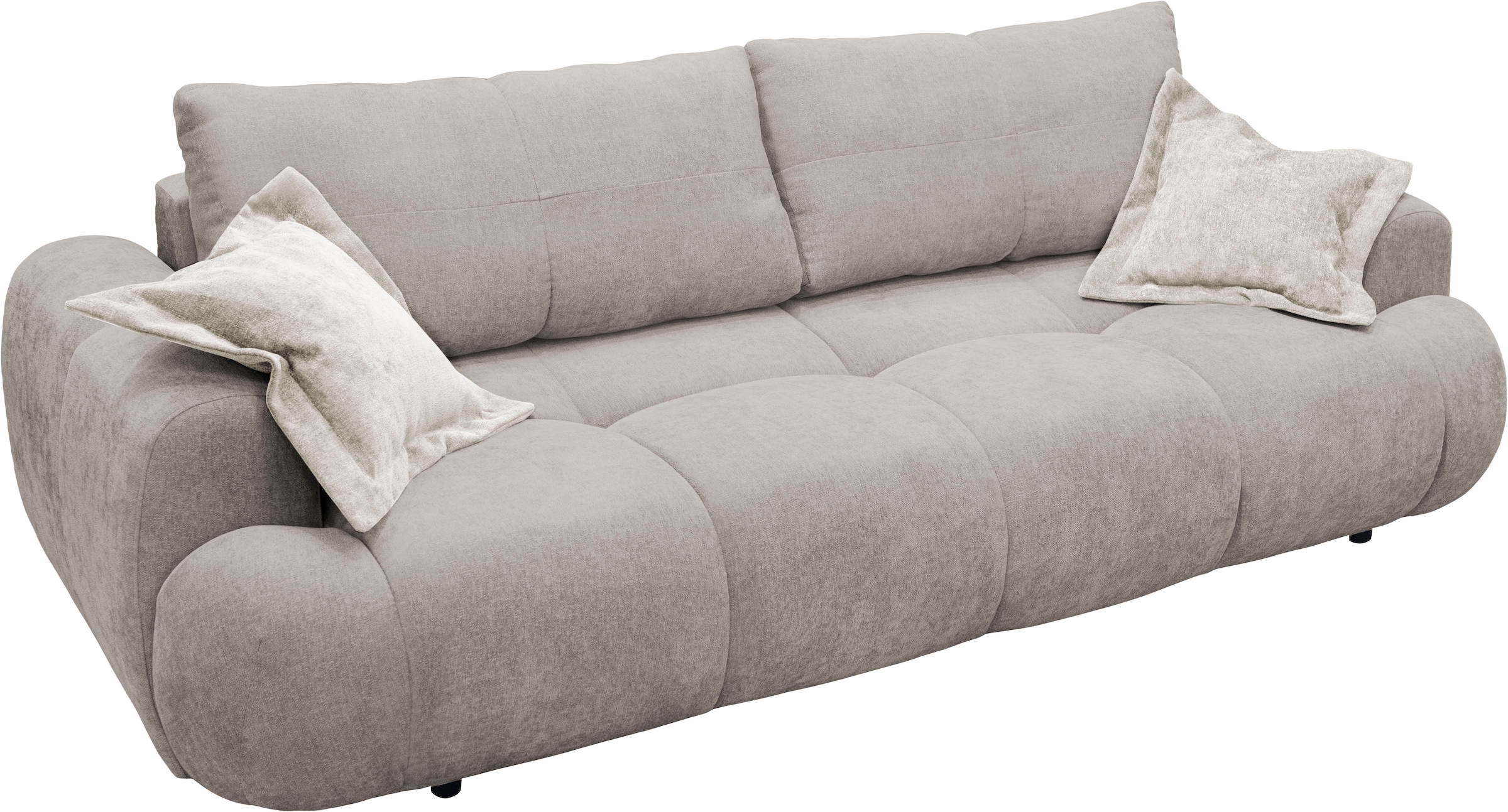 exxpo - sofa fashion 3-Sitzer »Alessano, 254 cm breit, modern & gemütlich« Verlässliche Qualität, inkl.Bettfunktion, Bettkasten, 2x Plaidskissen