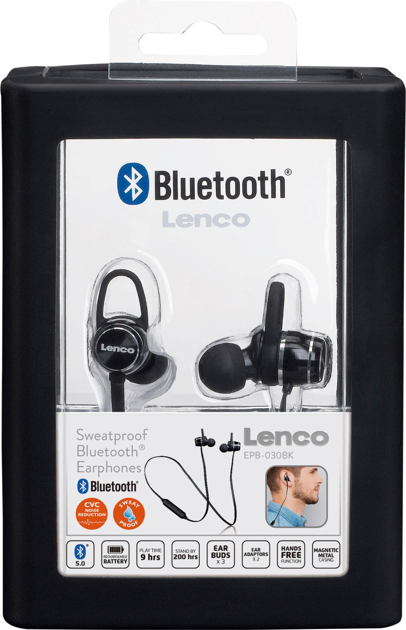 Lenco Bluetooth-Kopfhörer »EPB-030«, Bluetooth, Freisprechfunktion