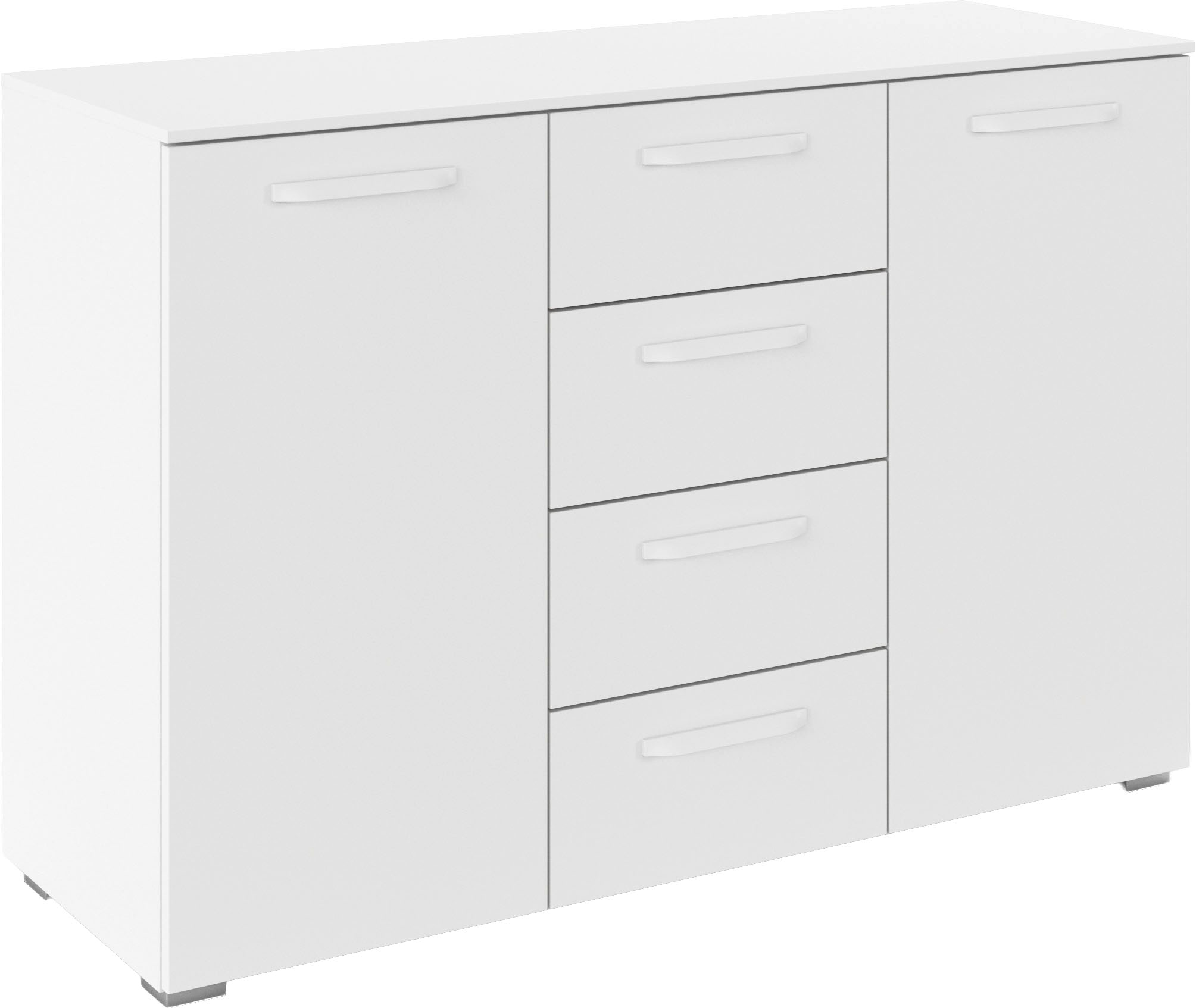 rauch Kombikommode »Sideboard Schubladenkommode OTELI mit Dekor- und Hochglanzfront« Breite 120 cm inkl. Soft-Close-Funktion,  vier große Schubladen und 2 Türen, mit 4 Einlegeböden MADE IN GERMANY