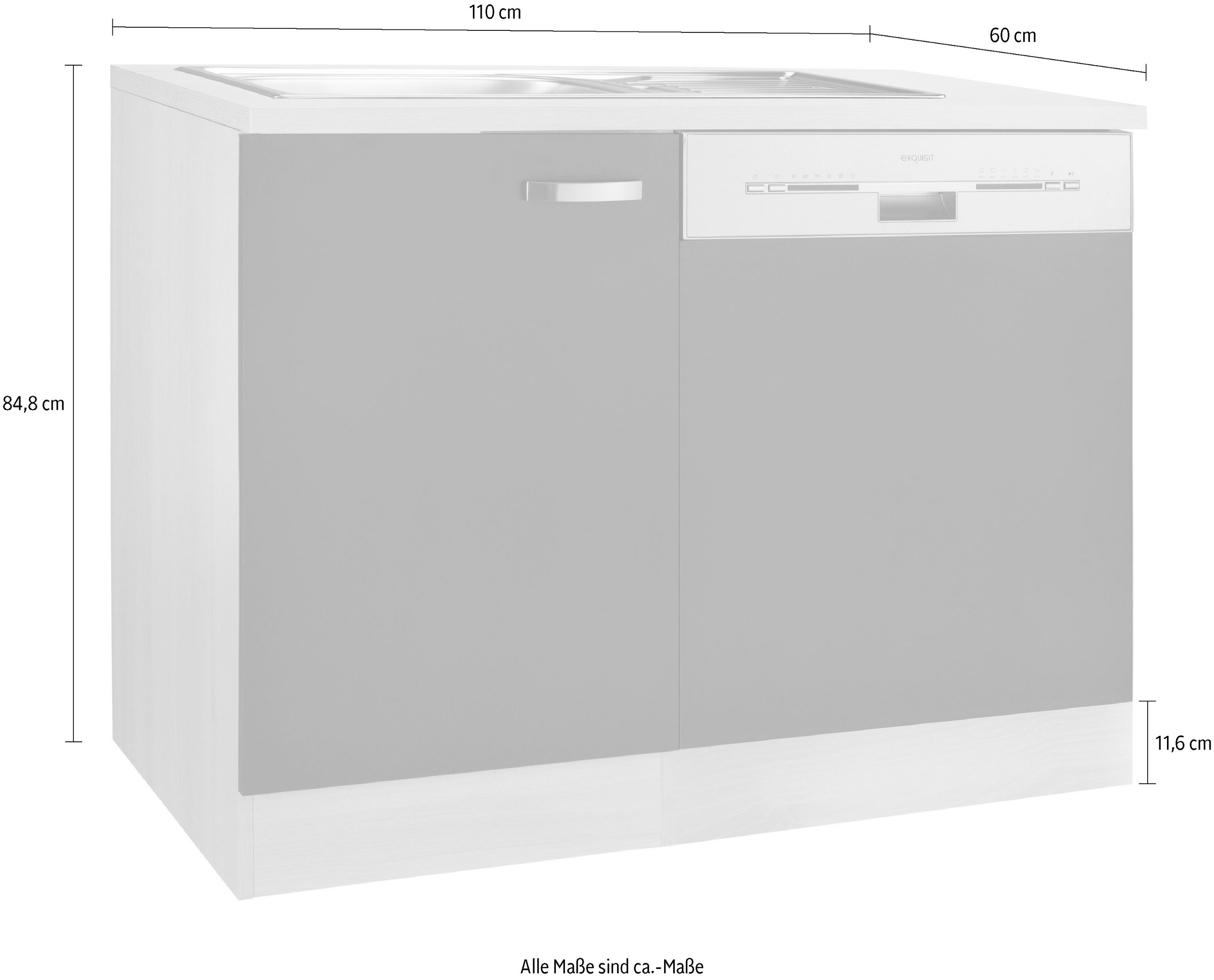 OPTIFIT Spülenschrank »Faro«, mit Tür/Sockel für Geschirrspüler