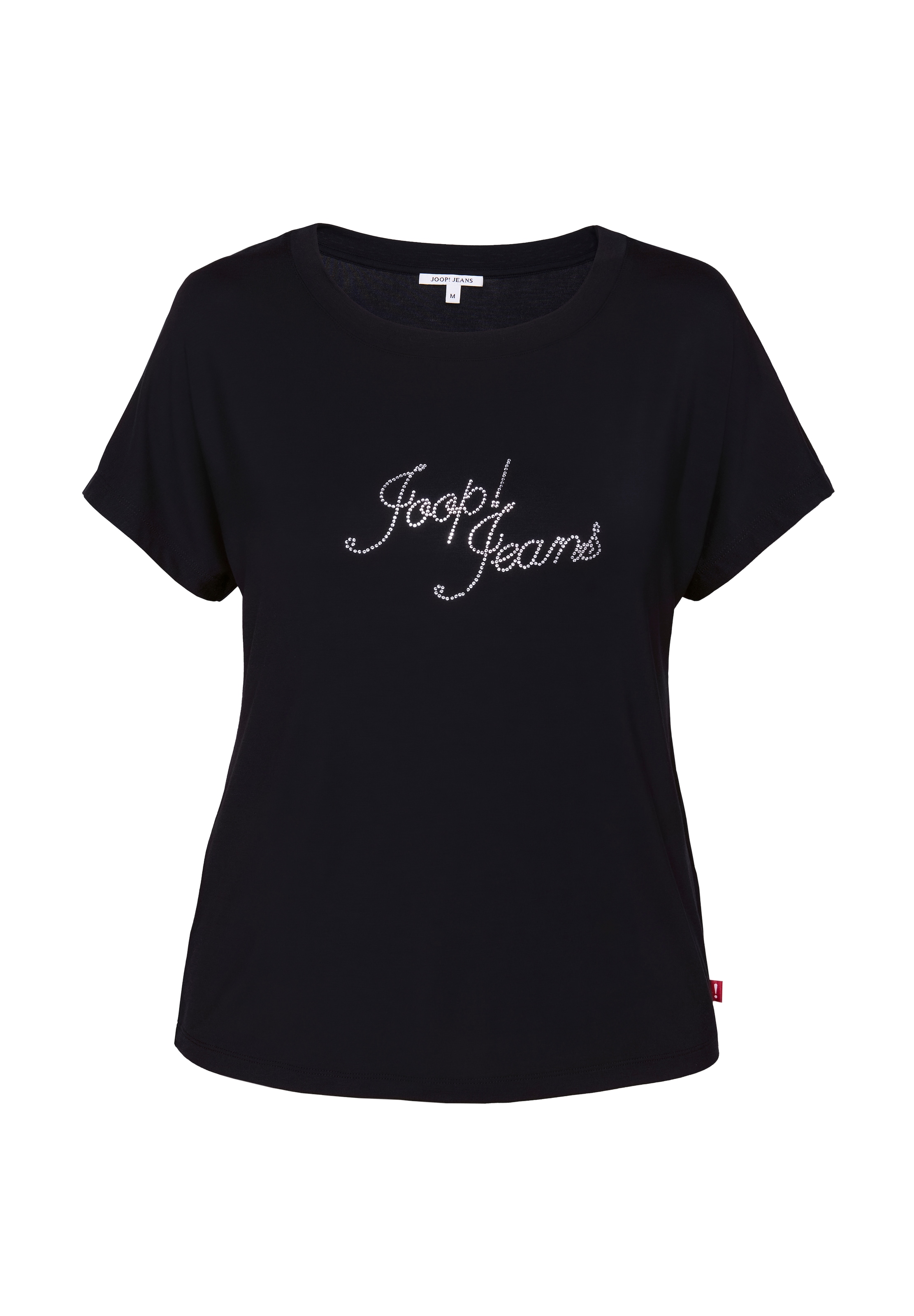 JOOP! Jeans Pyjamaoberteil mit Rundhalsausschnitt und kurzen Ärmeln, Logo mit Glitzersteinen